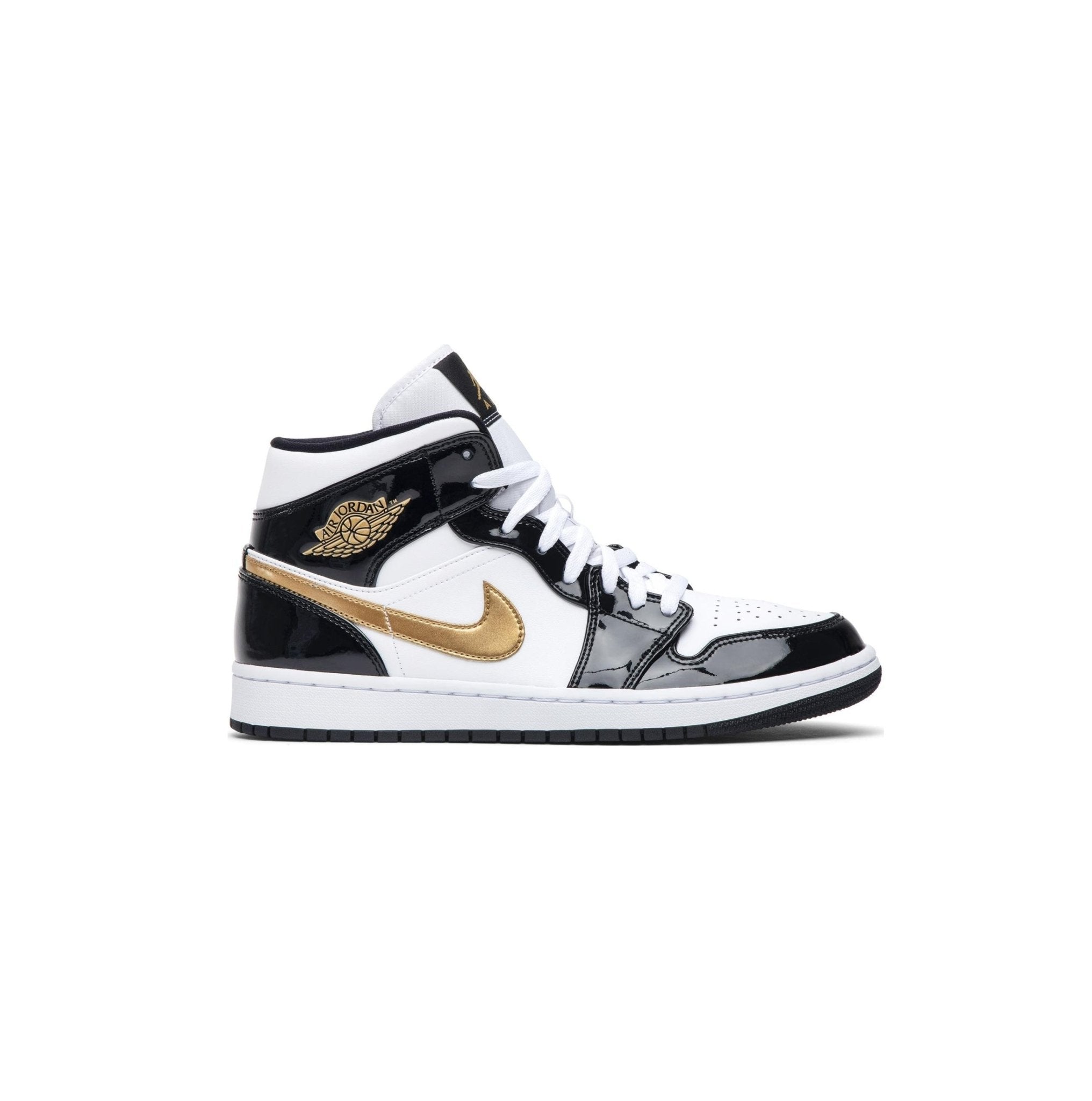 Air Jordan 1 Mid Patent SE 'Black Gold' - SneakflyyInc