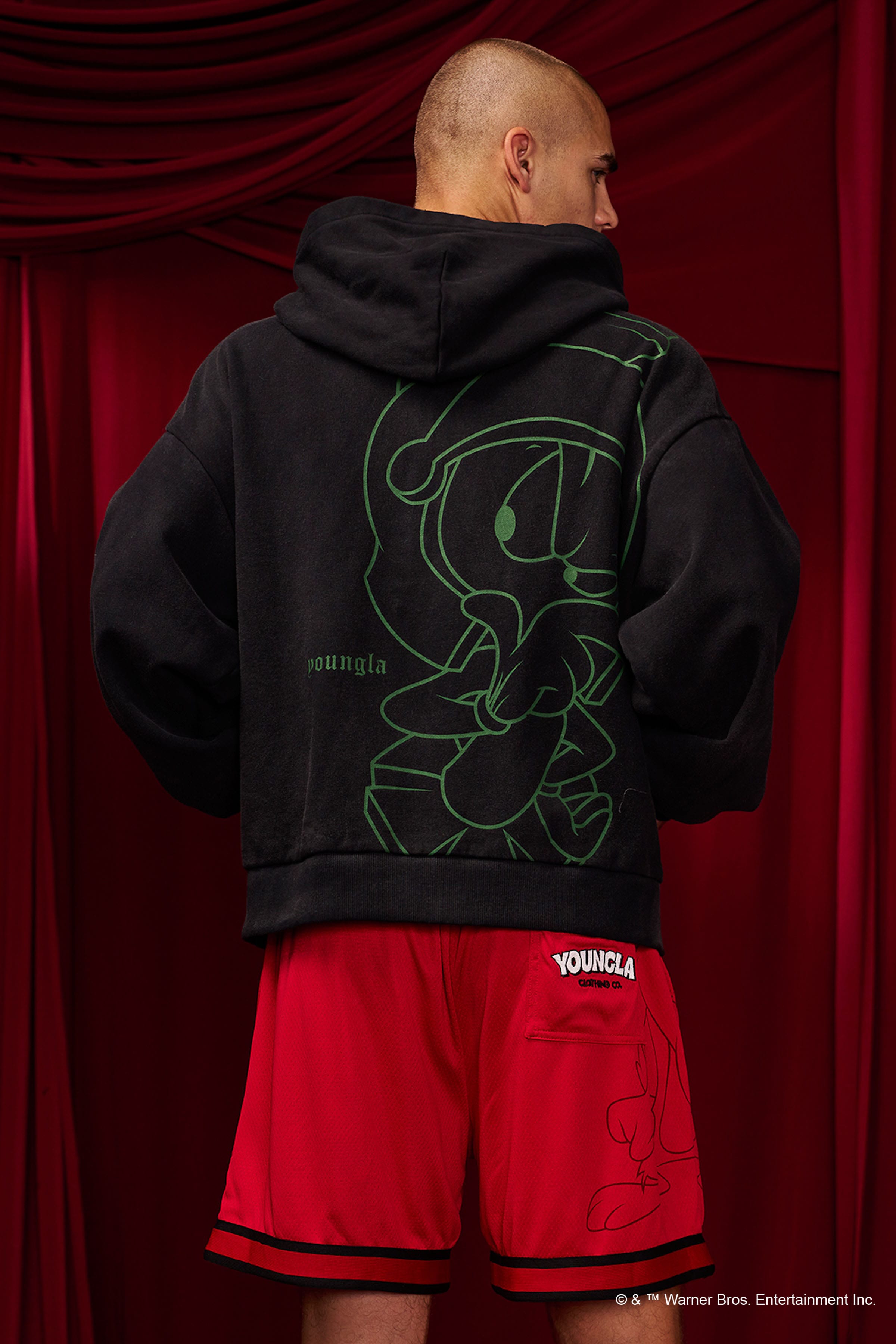 Young La 5257 - Looney Tunes Plaid Zip-Ups 'Black Wash'