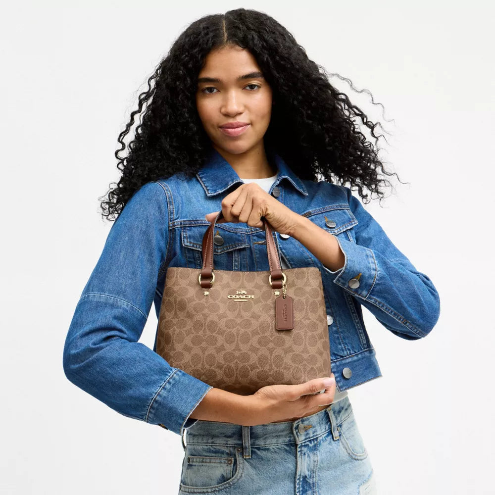Coach Station Carryall Bag In Signature Canvas 'Gold Tan Brown'