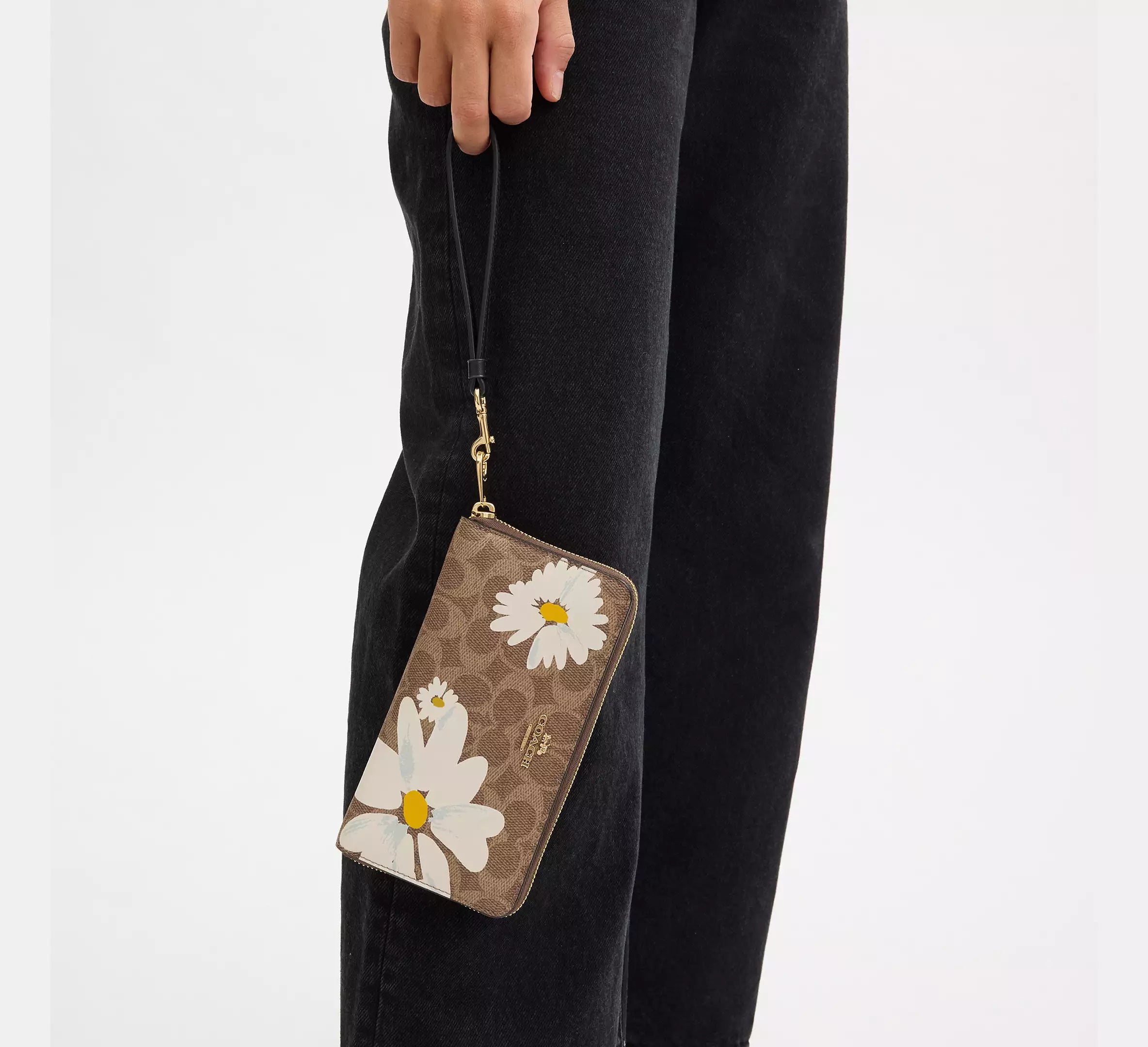 Long Zip Around Wallet In Signature Canvas With Floral Print