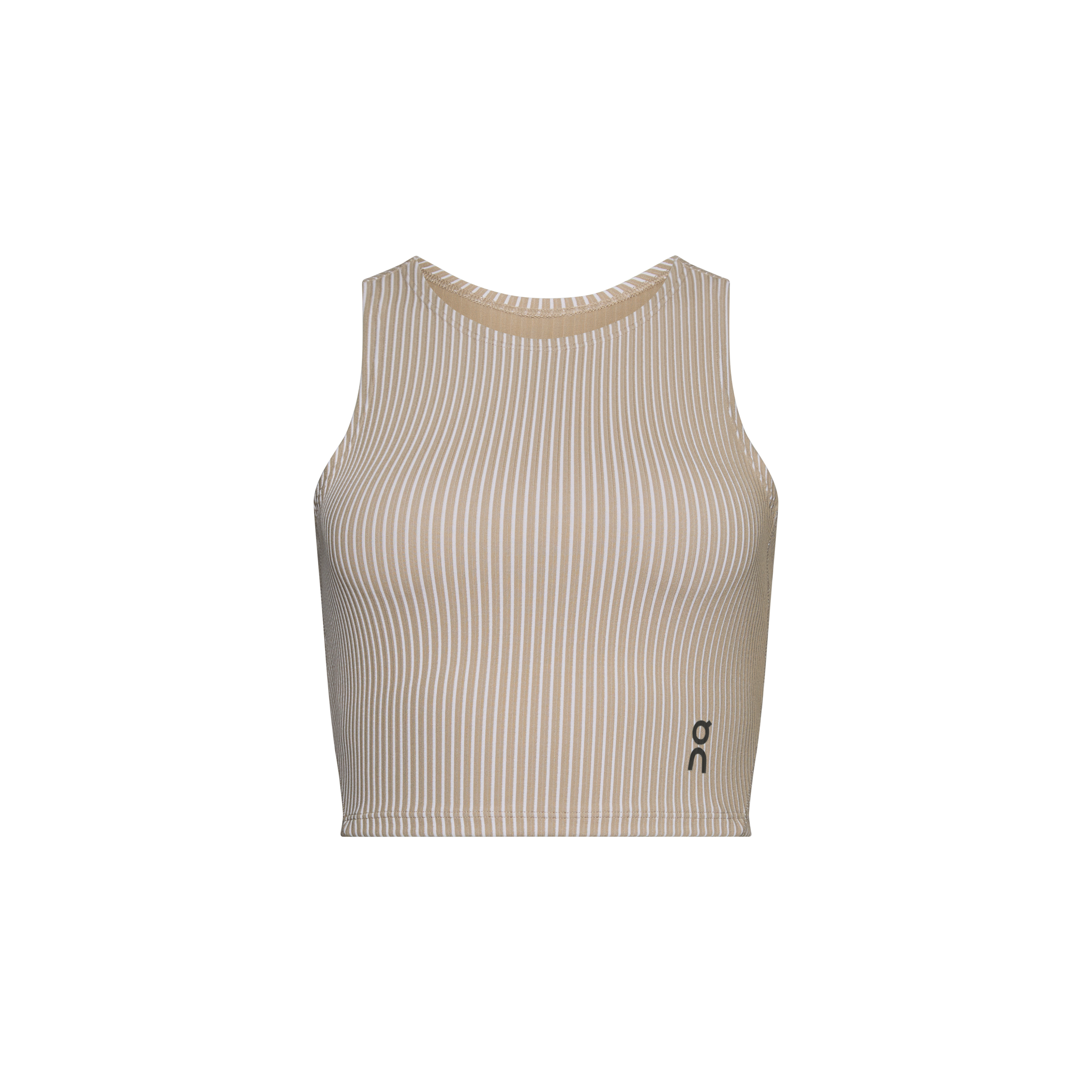 All-Day Ribbed Crop 1 W Desert | White