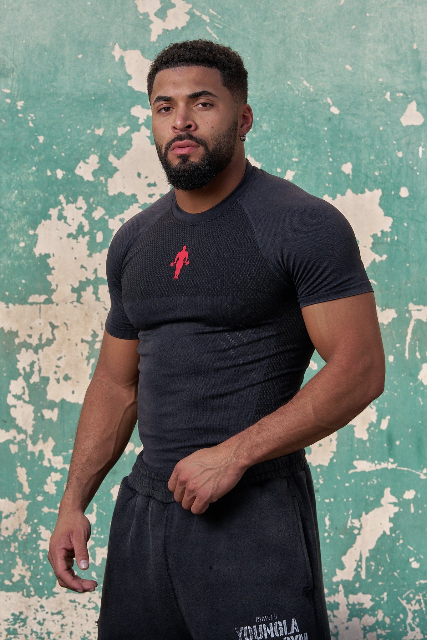 YoungLA 4286 - Gold's Iron Legacy Compression Tees 'Black'