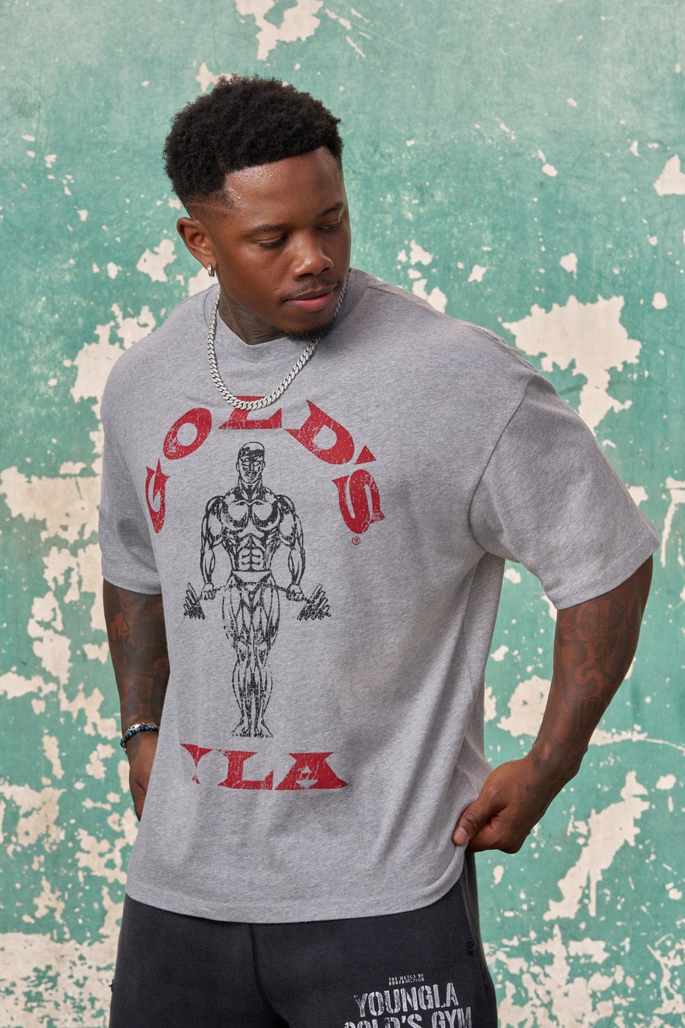 YoungLA 4213 - Gold's Iron Legacy Icon Tees 'Heather Grey'