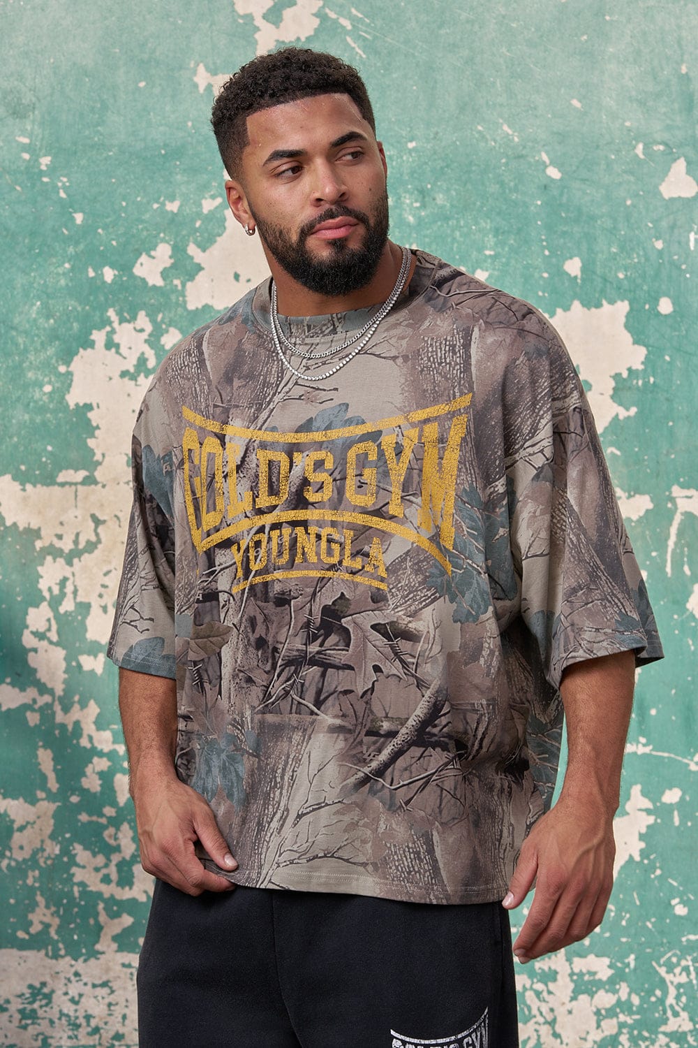 YoungLA 4248 - Gold's Iron Legacy Huge Tees 'Beige Tree Camo'