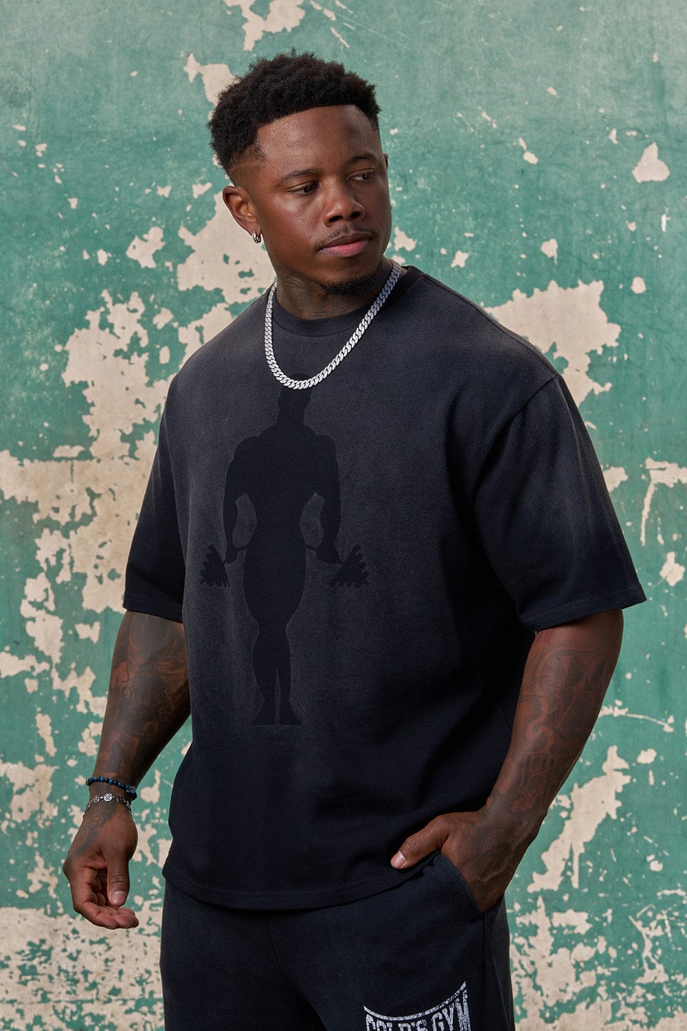 Young La 4285 - Gold's Iron Legacy Shadow Tees 'Black Wash'