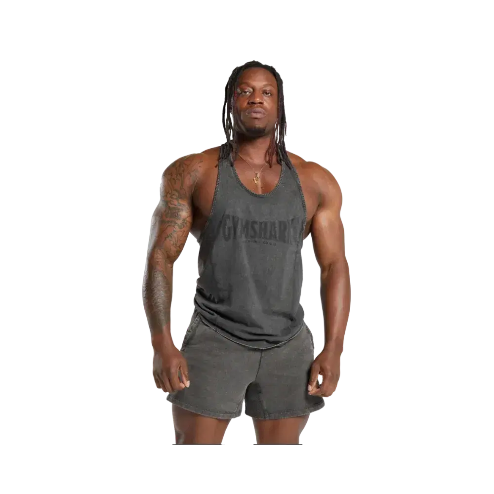 Gymshark Heritage Washed Stringer - Onyx Grey