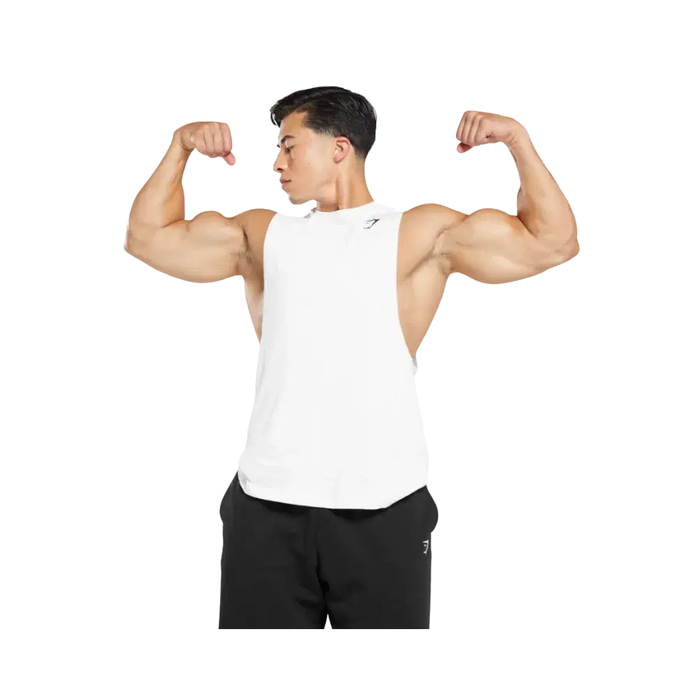 Gymshark React Drop Arm Tank Slim Fit White