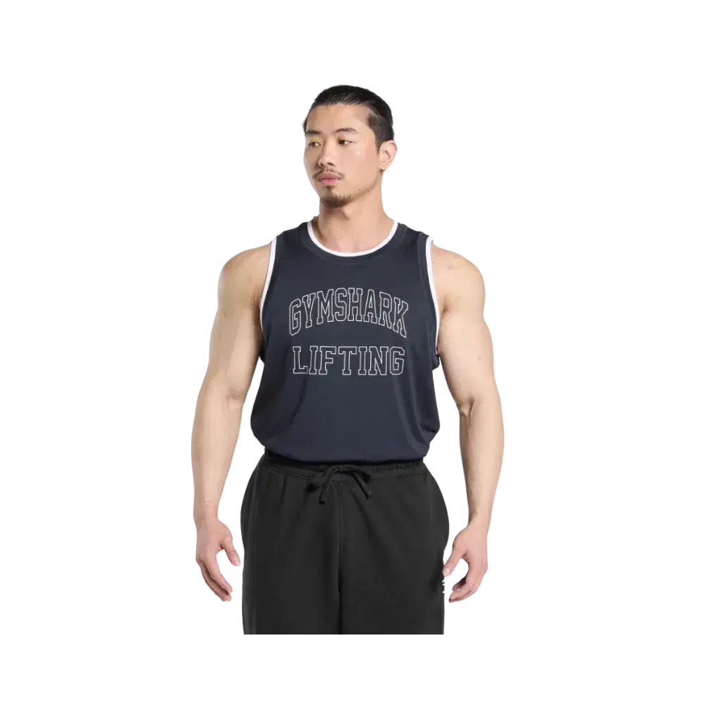 Gymshark Mesh Tank Regular Fit Heavy Blue
