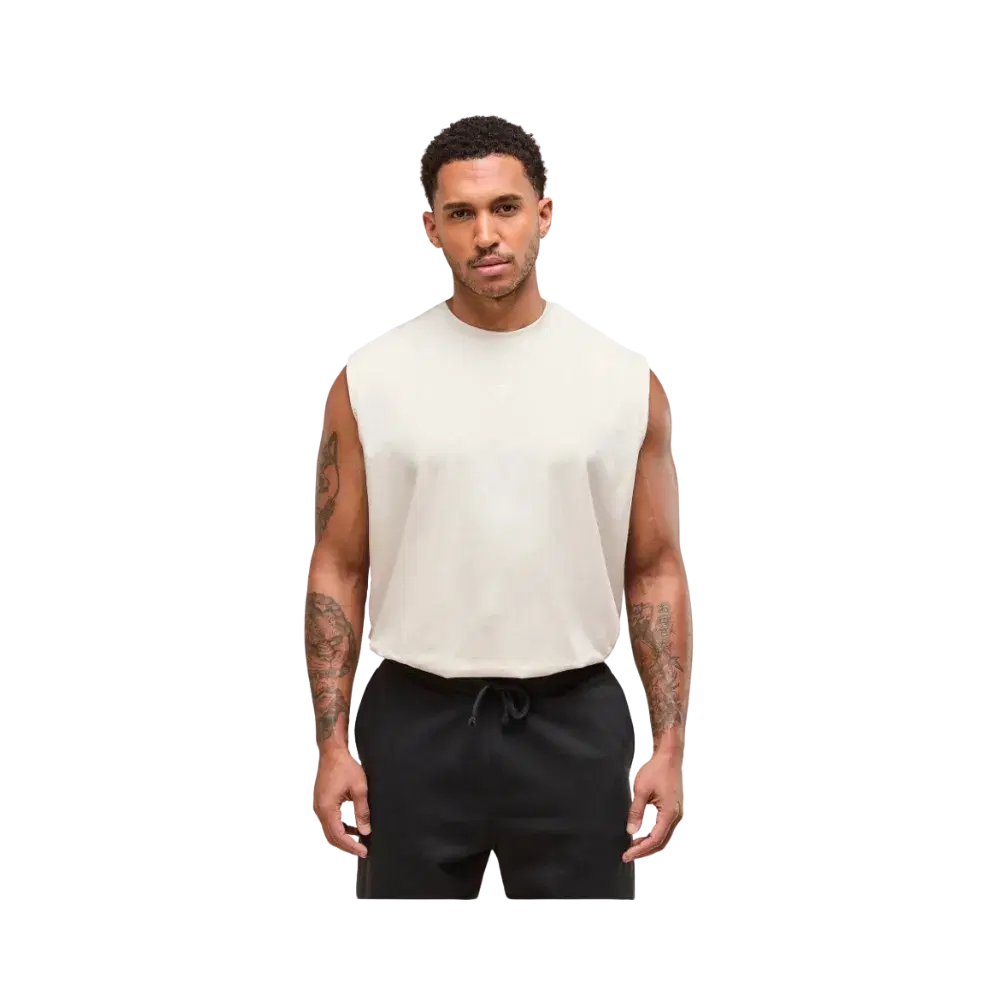 Gymshark Power Cut Off Tank Oversized Fit Oat White