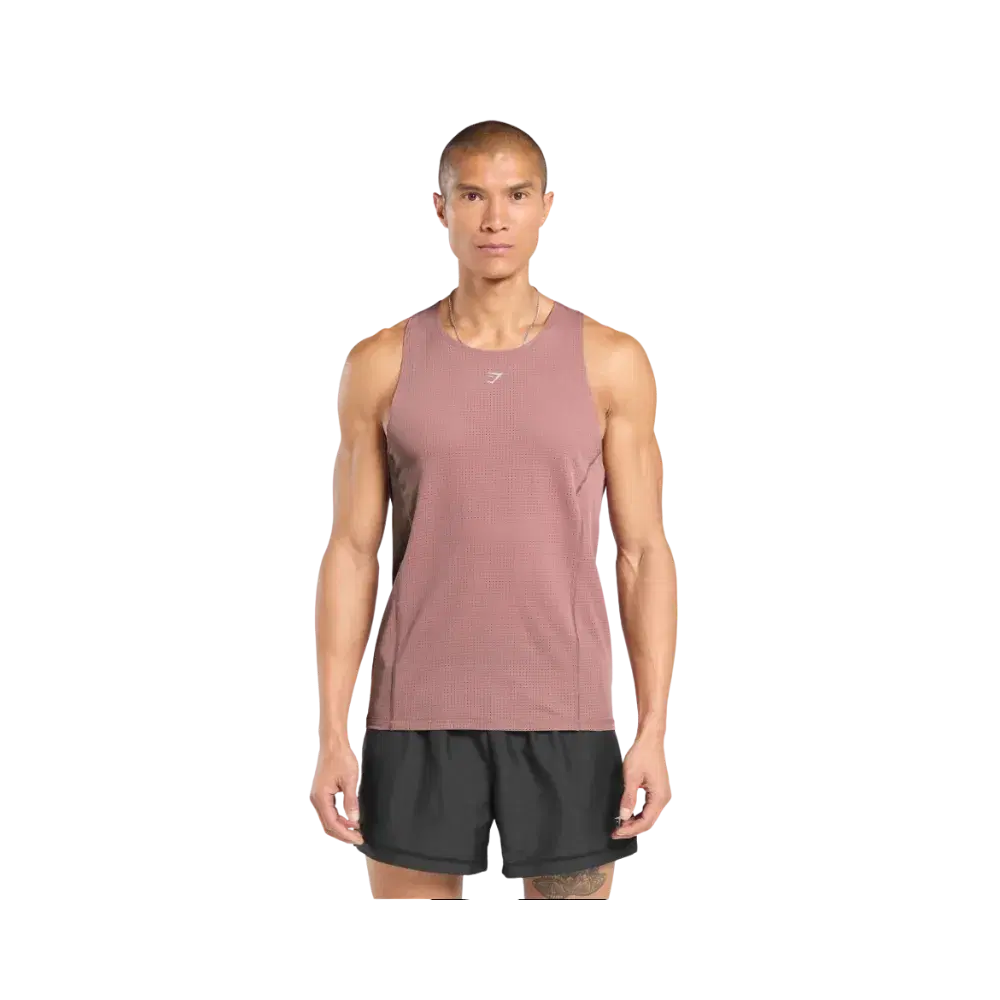 Gymshark Running Tank Slim Fit Brick Brown