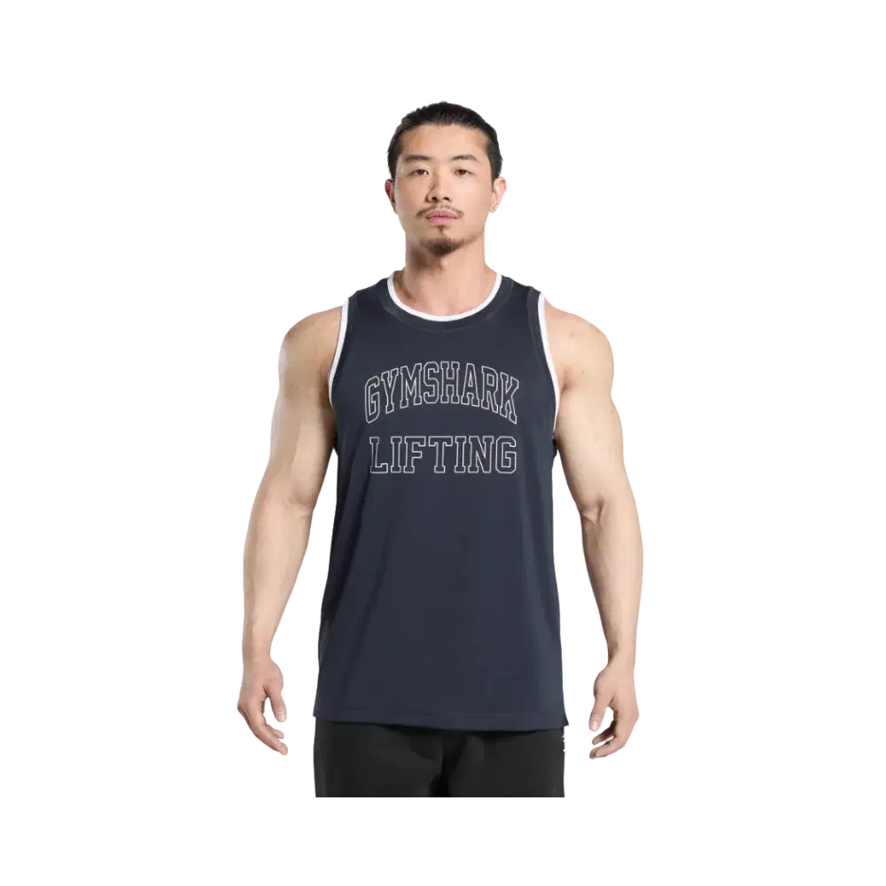 Gymshark Mesh Tank Regular Fit Heavy Blue