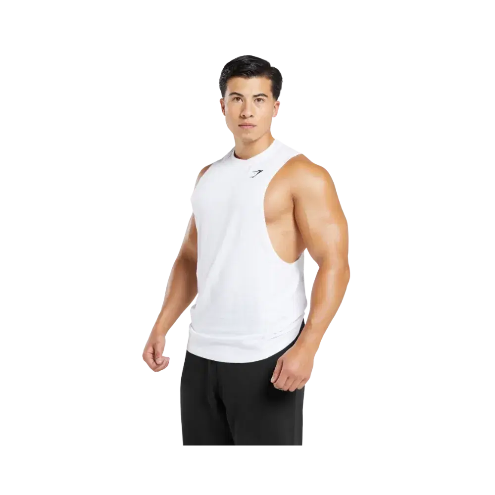 Gymshark React Drop Arm Tank Slim Fit White