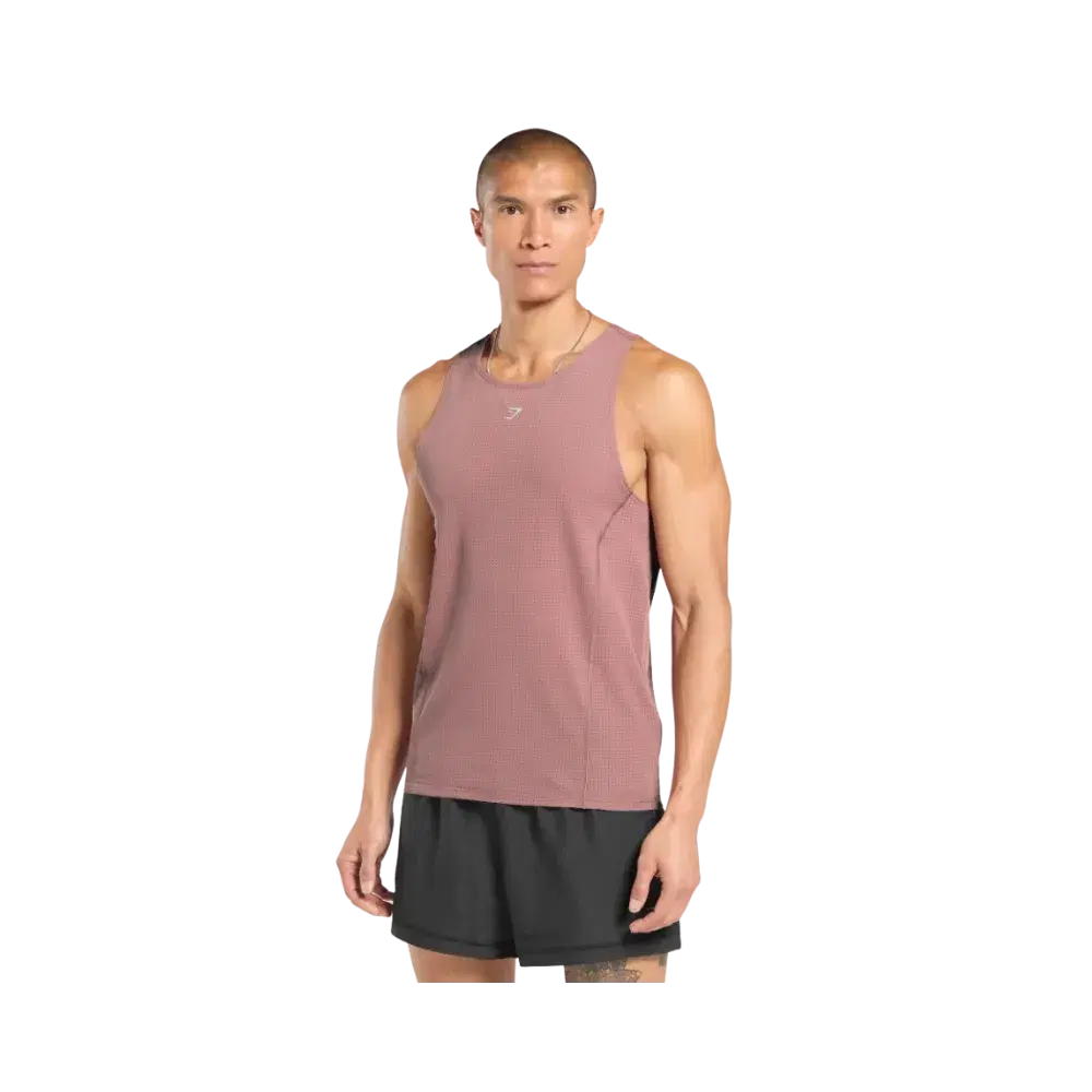 Gymshark Running Tank Slim Fit Brick Brown