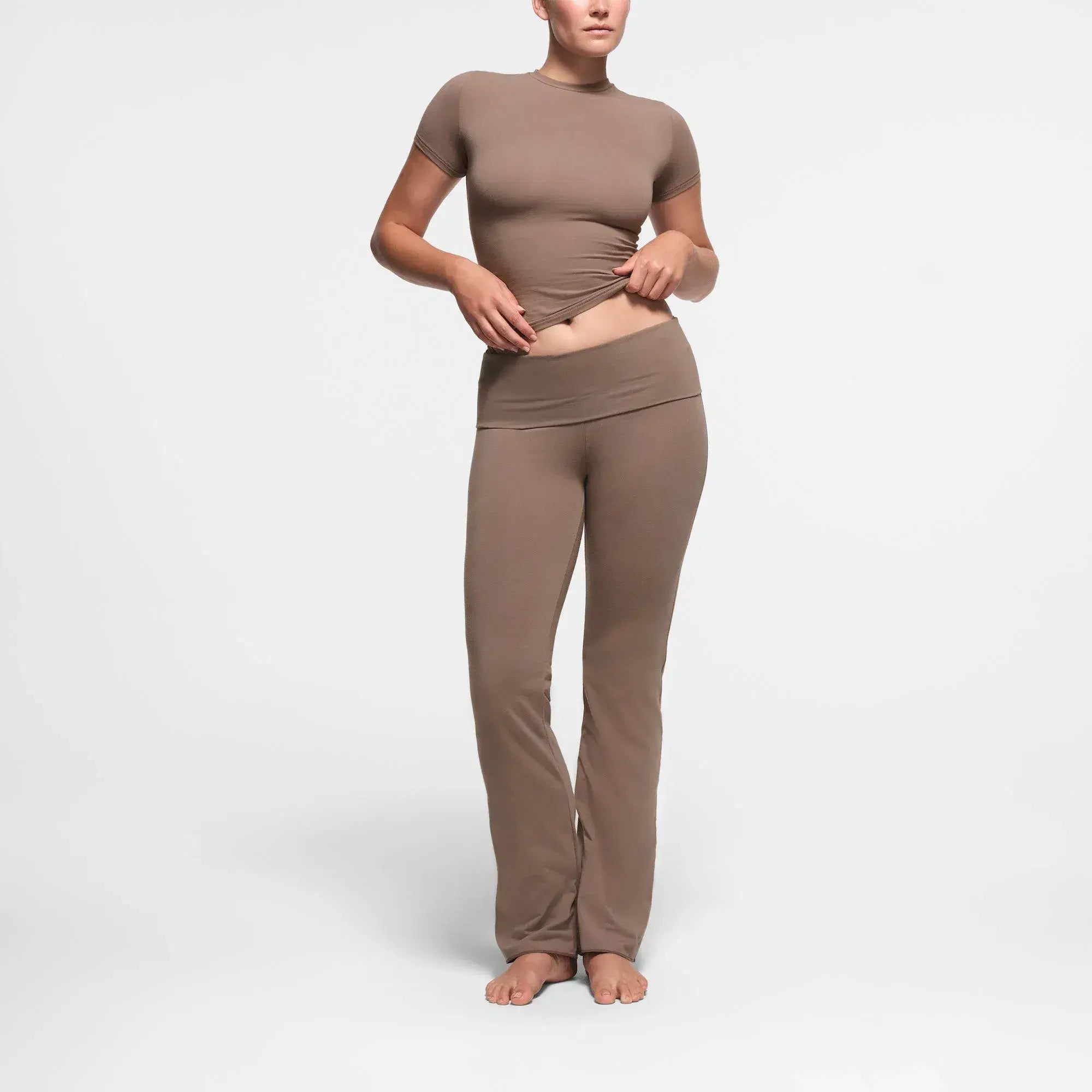 Skims Cotton Jersey Foldover Pant Truffle