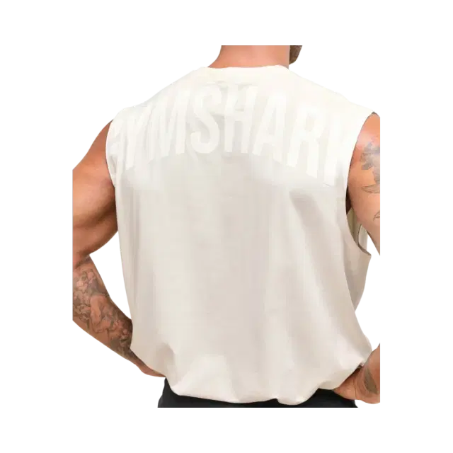 Gymshark Power Cut Off Tank Oversized Fit Oat White