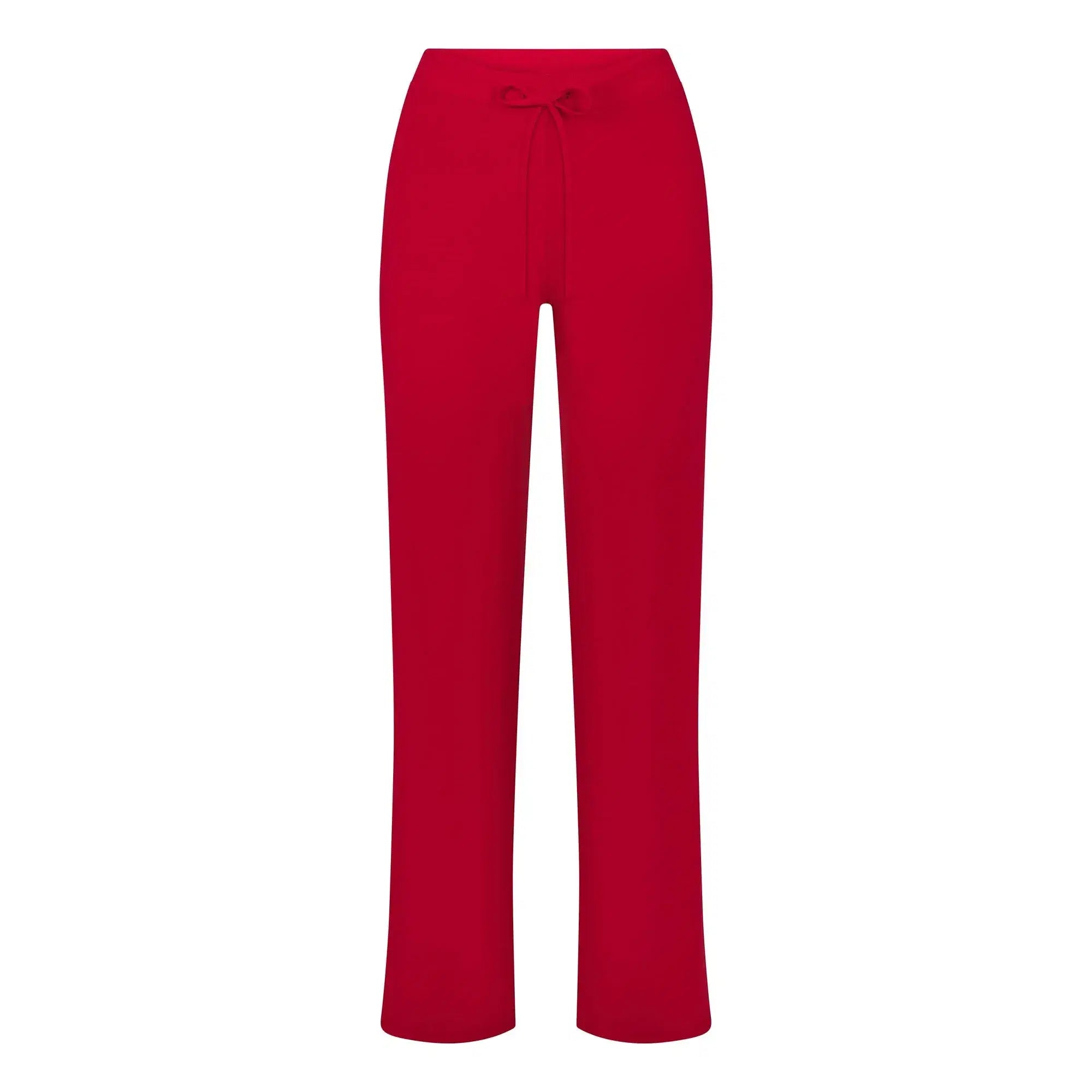 Skims Cotton Jersey Straight Leg Pant Cranberry