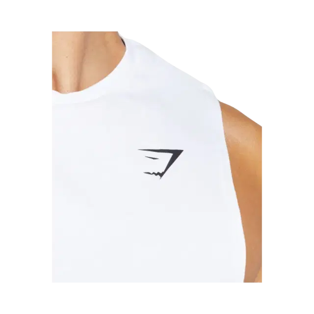 Gymshark React Drop Arm Tank Slim Fit White