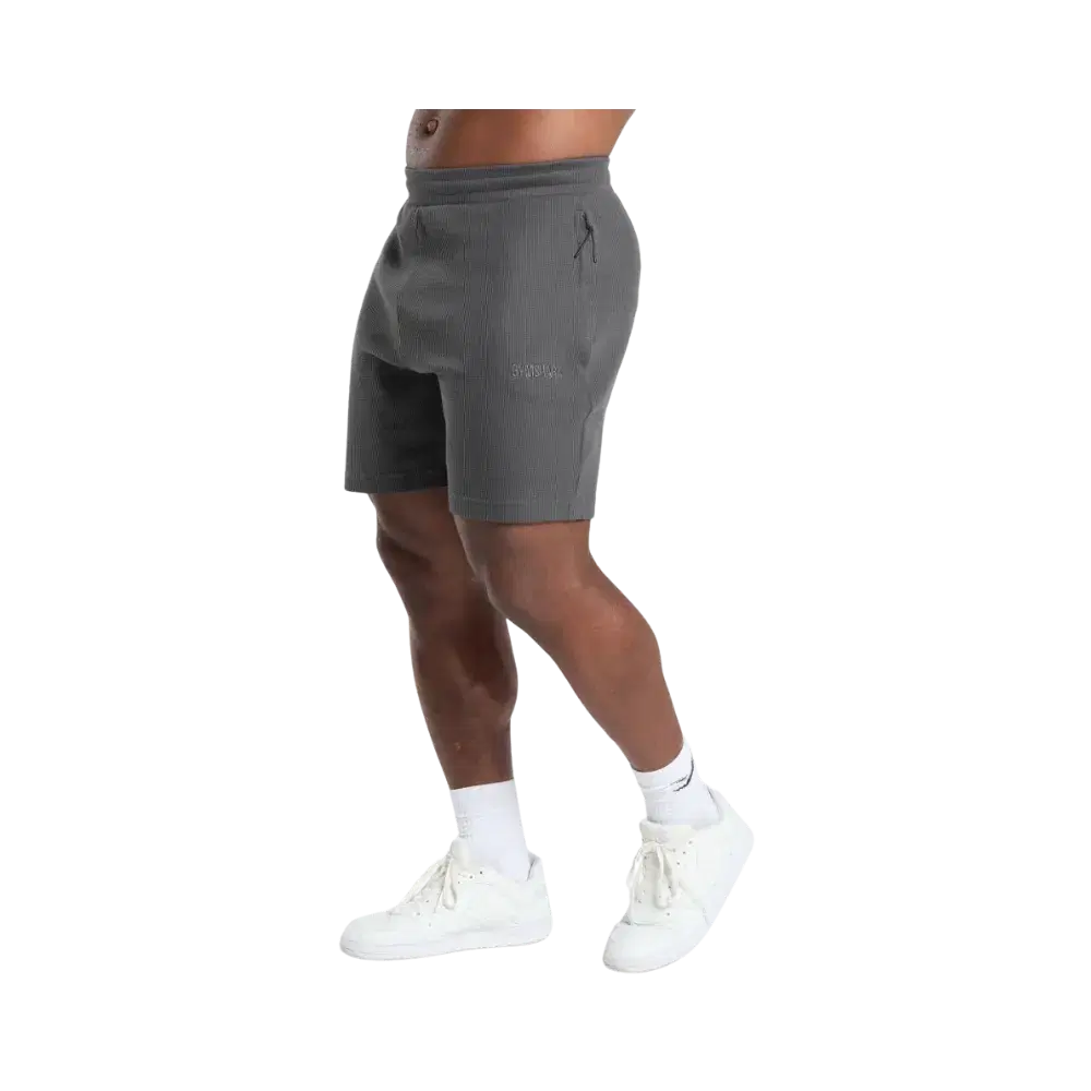 Gymshark Waffle Shorts Oversized Fit Onyx Grey