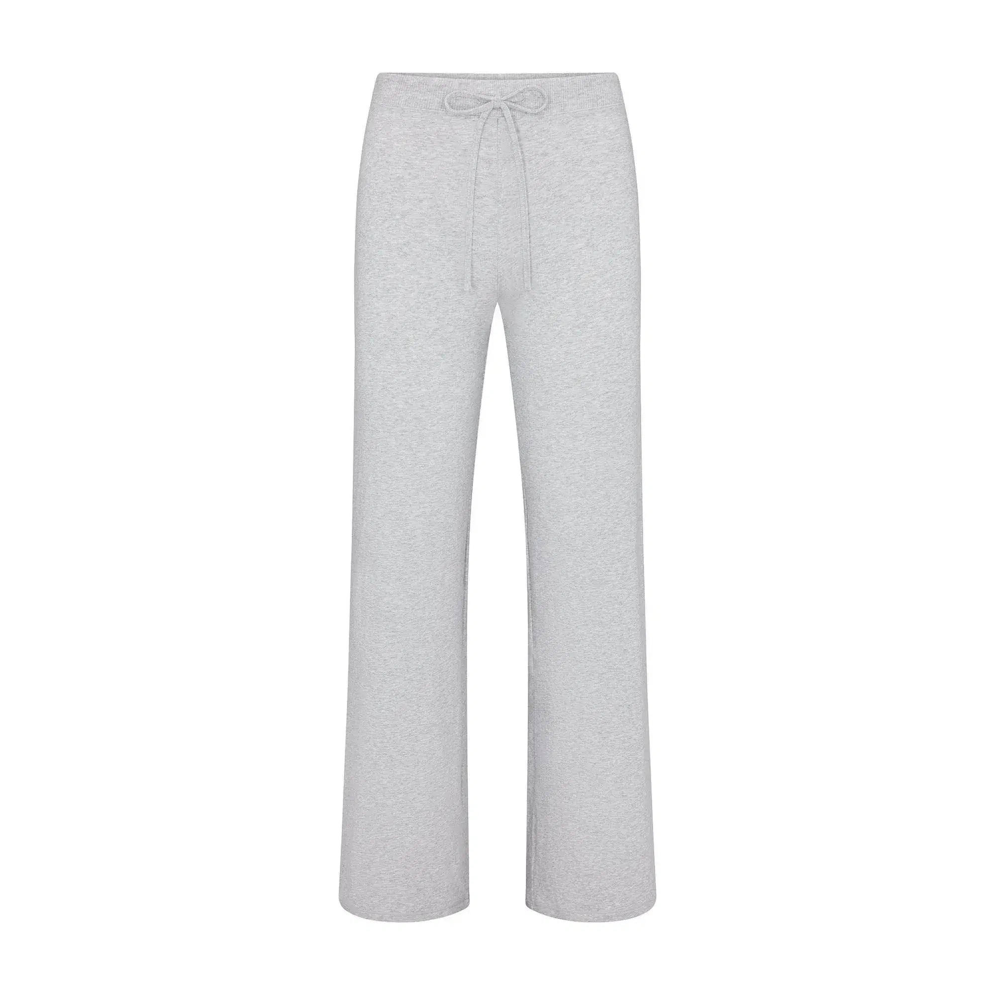 Skims Cotton Jersey Straight Leg Pant Light Heather Grey