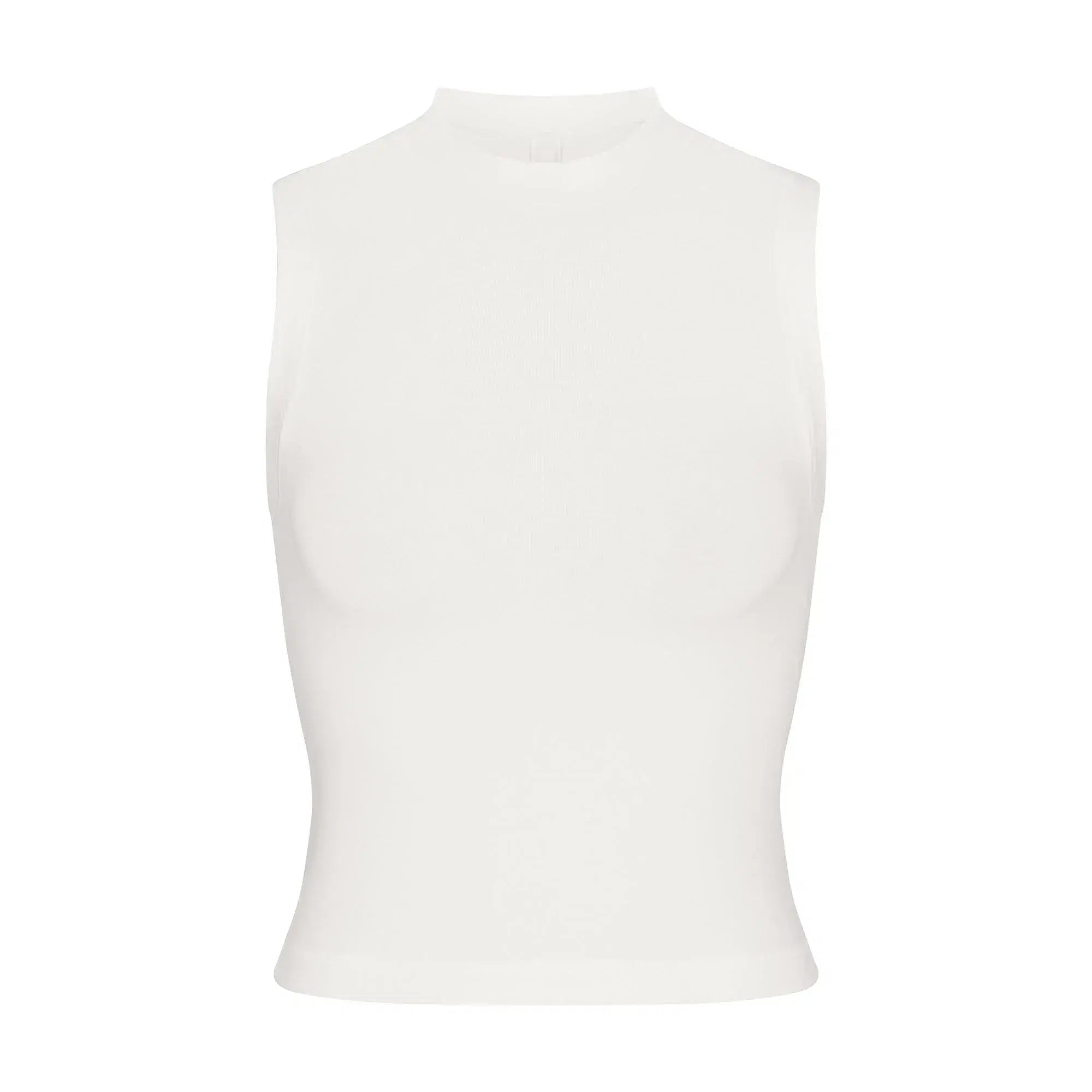Skims Cotton Jersey Mock Neck Tank Marble