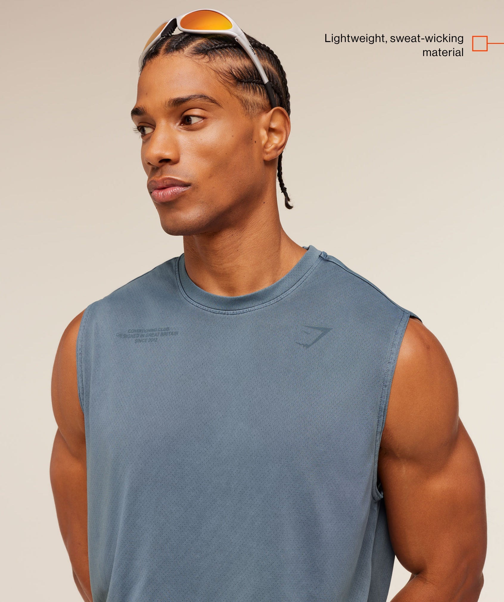 Gymshark Conditioning Club Washed Tank 'Iron Blue Wash'