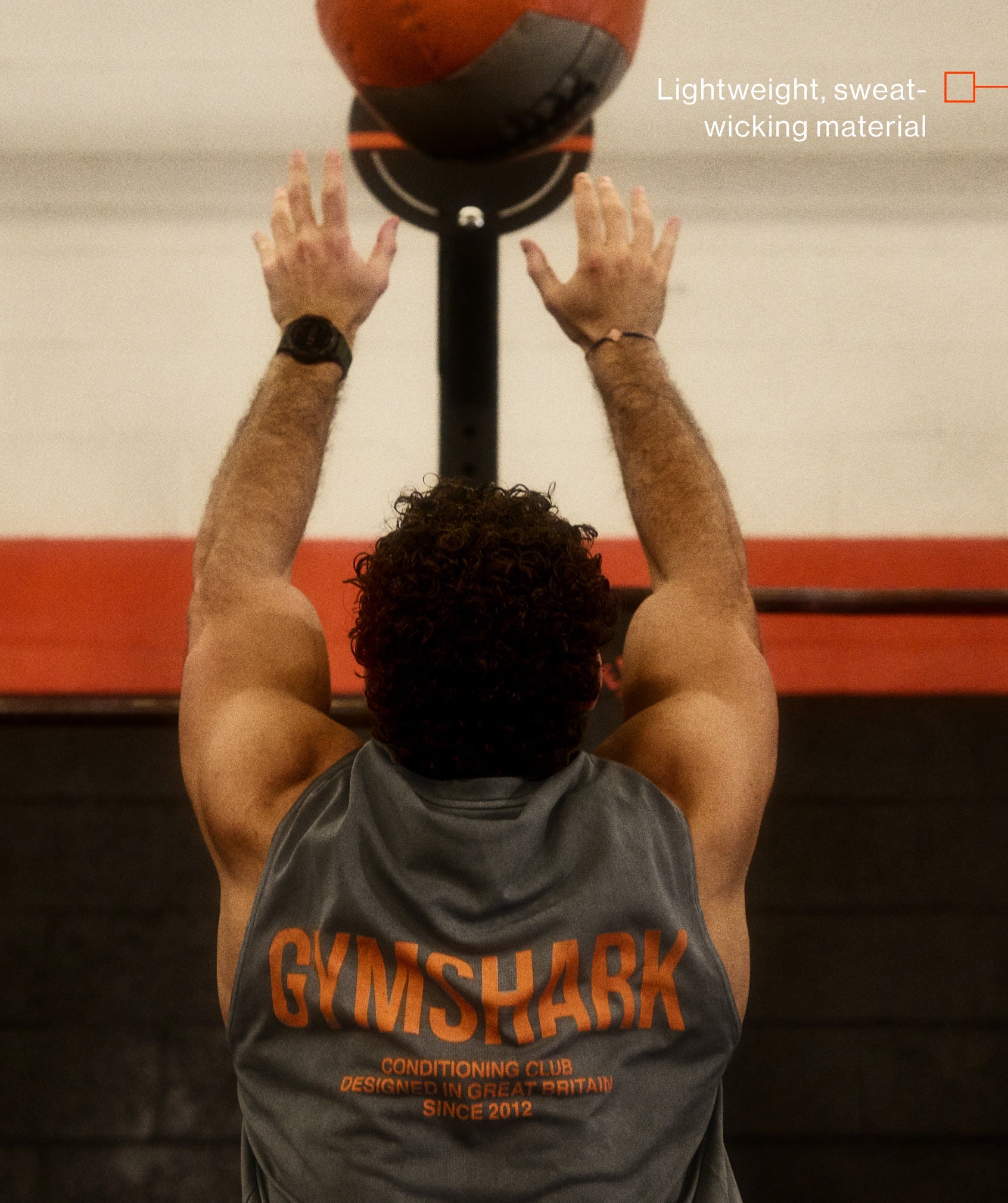 Gymshark Conditioning Club Washed Tank 'Black Dayglow Peach Wash'