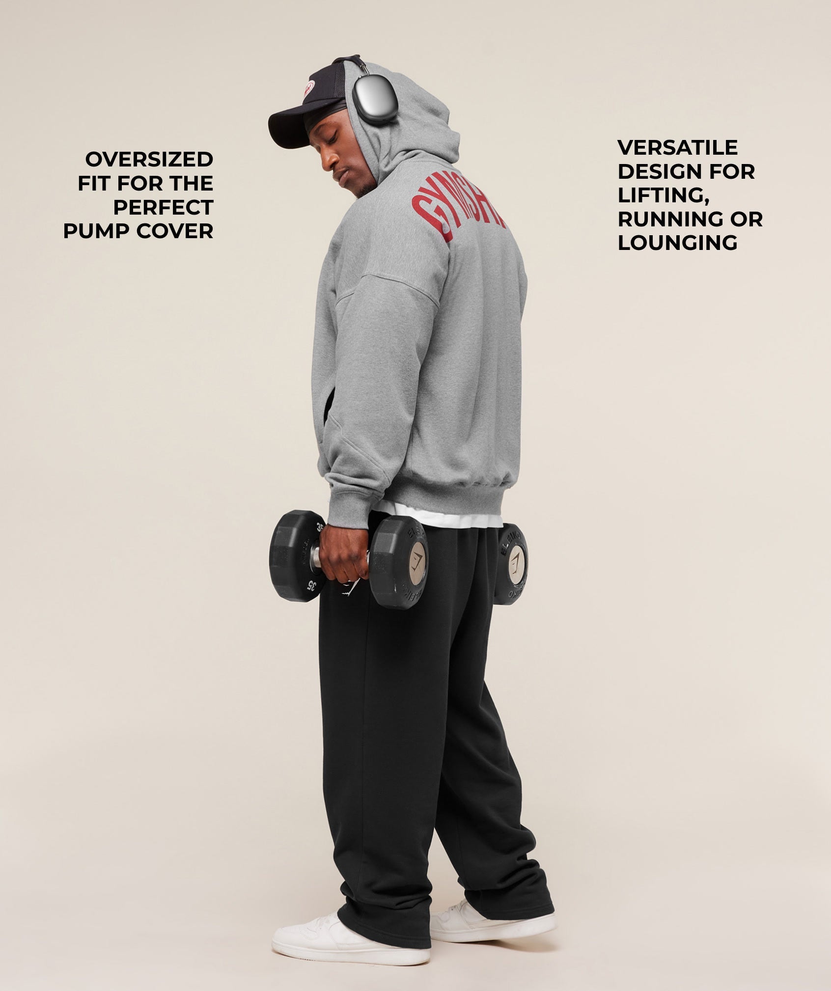 Gymshark Power Zip Up Hoodie 'Charcoal Core Marl'
