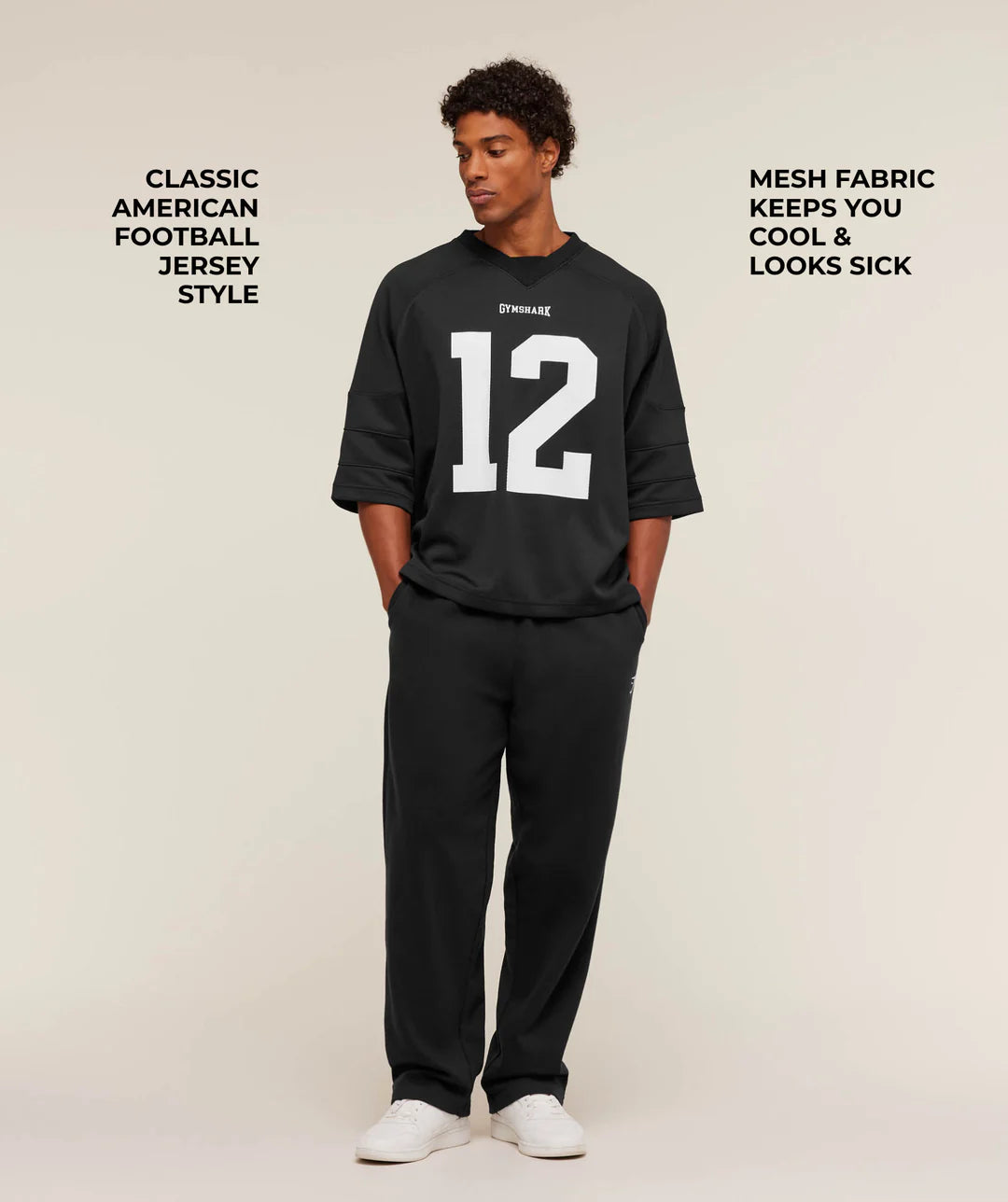 Gymshark American Football Jersey 'Black'