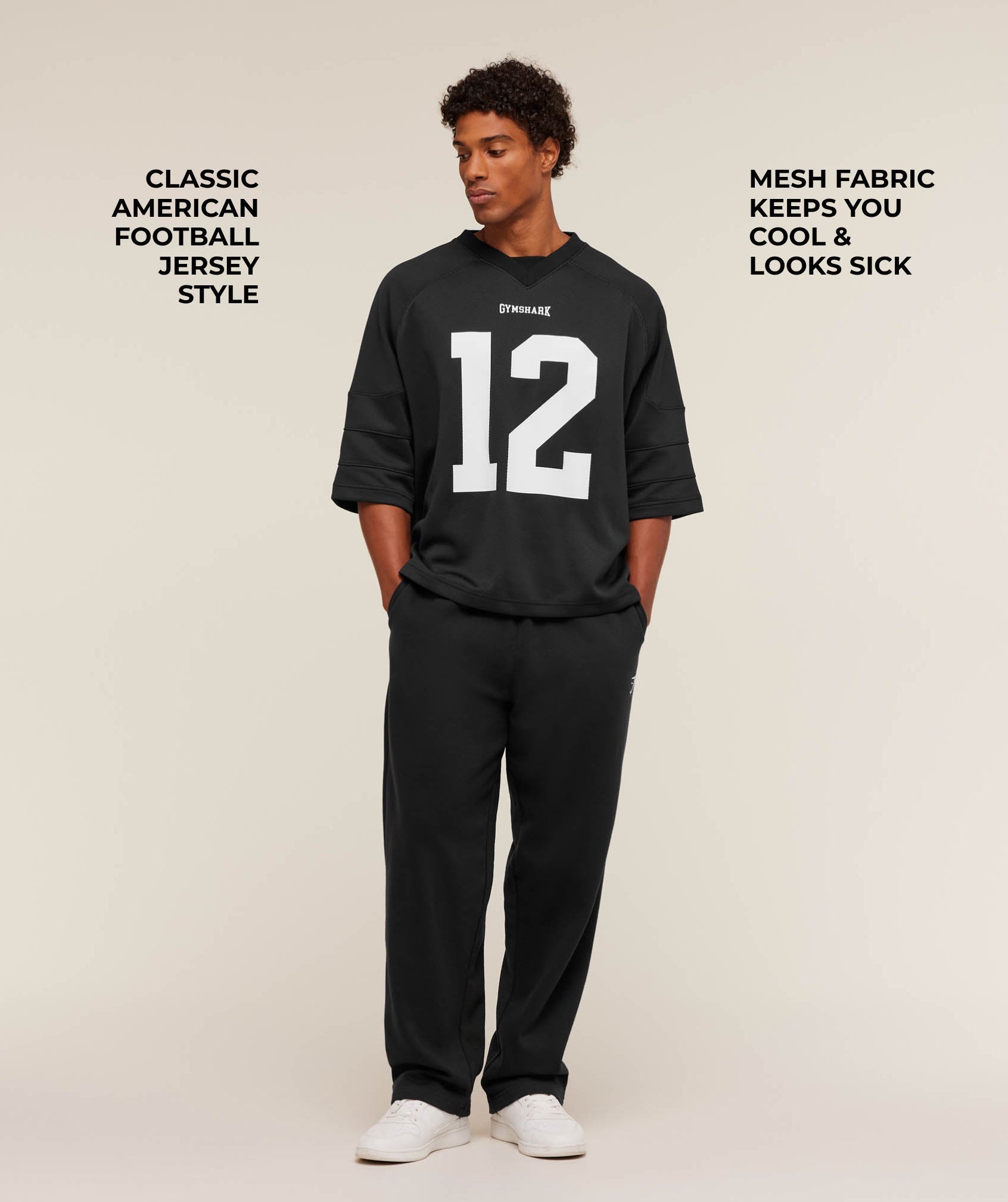 Gymshark American Football Jersey 'Black'