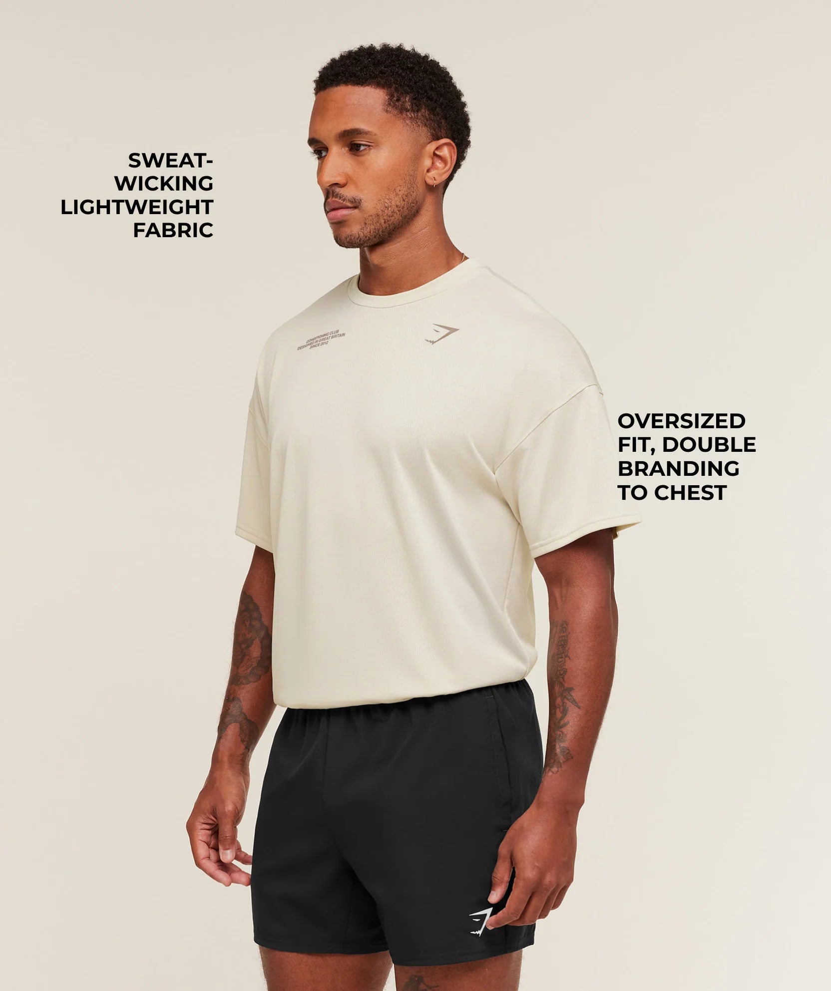 Gymshark Conditioning Club Oversized T-Shirt 'Pebble Grey/Cement Brown'