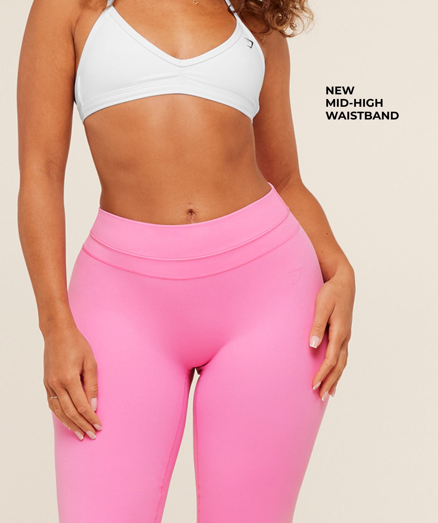 Gymshark Whitney Mid-High Rise Flared Leggings 'Focus Pink'