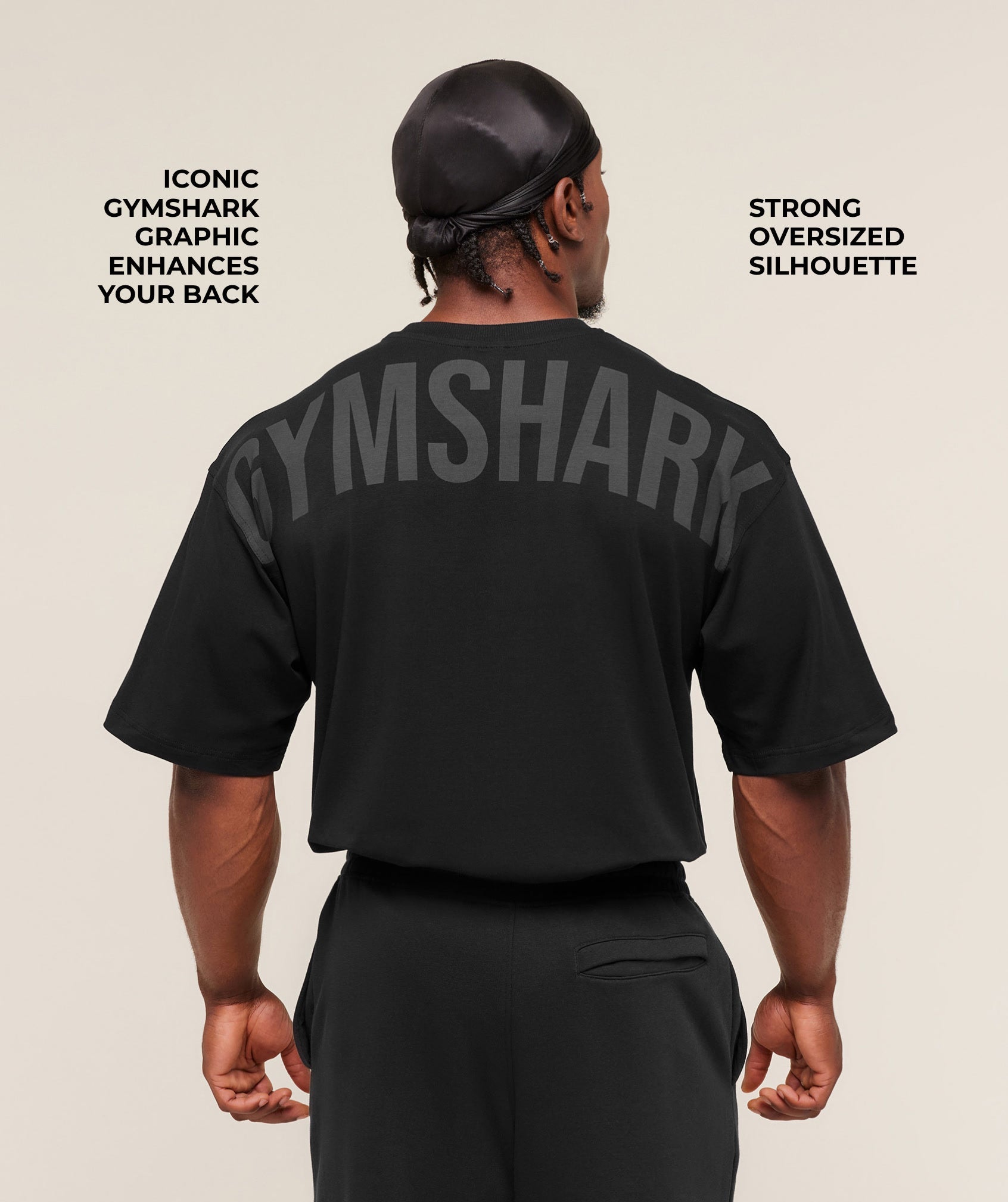 Gymshark Power T-Shirt 'Black Asphalt Grey'
