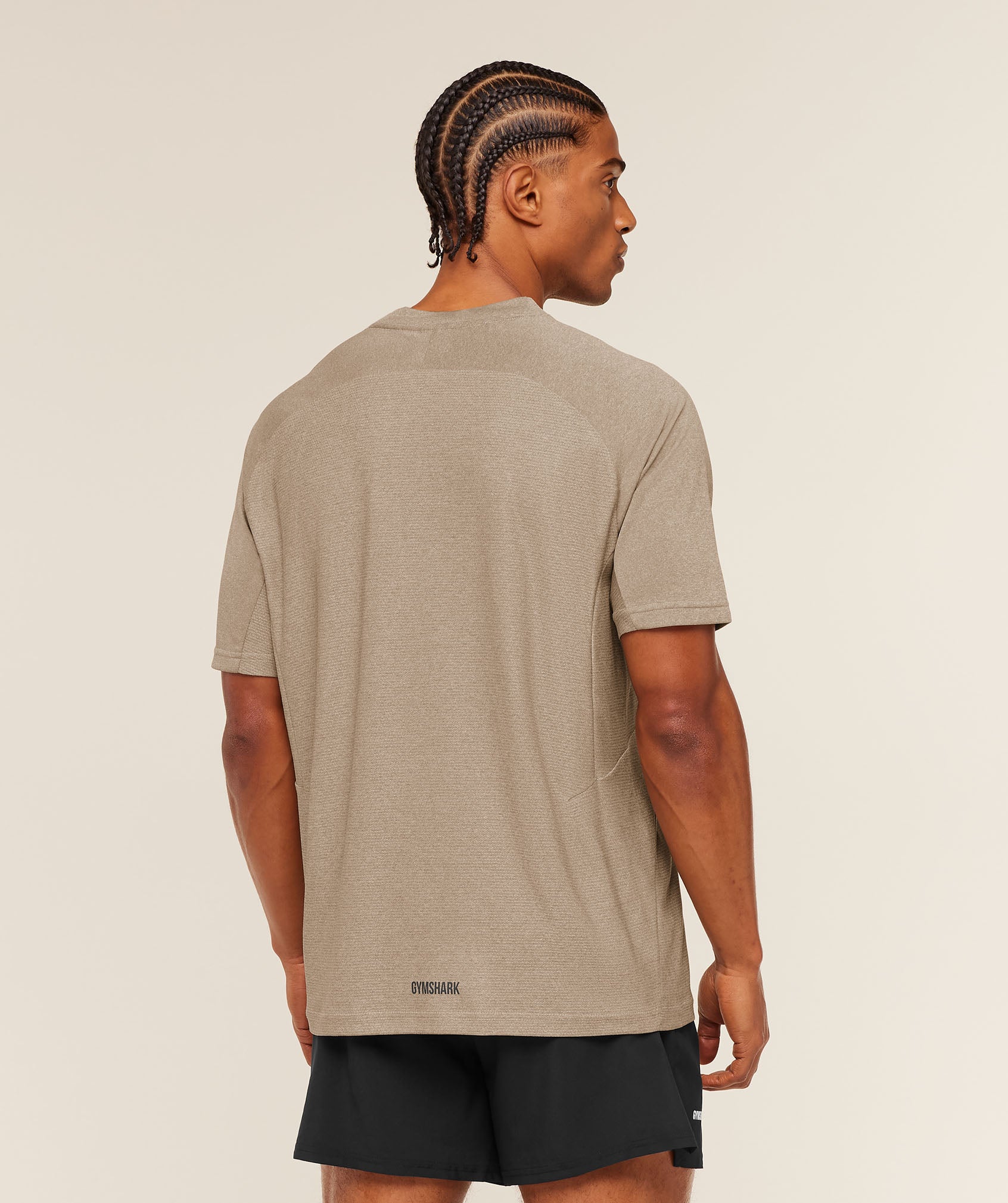 Gymshark Weekend T-Shirt 'Cement Brown Tinted White'