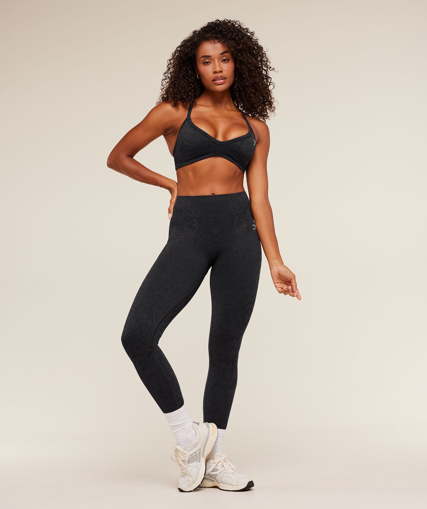 Gymshark Adapt Animal X Whitney Leggings 'Black Asphalt Grey'
