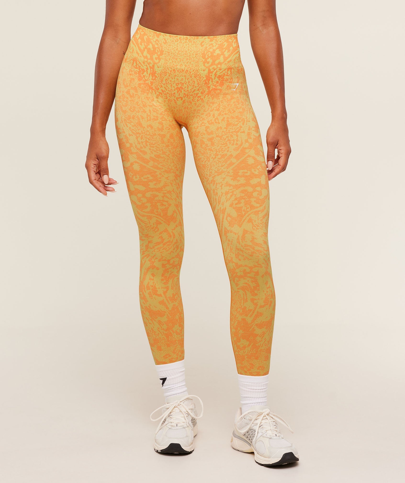 Gymshark Adapt Animal X Whitney Leggings 'Sorbet Yellow Dayglow Peach'