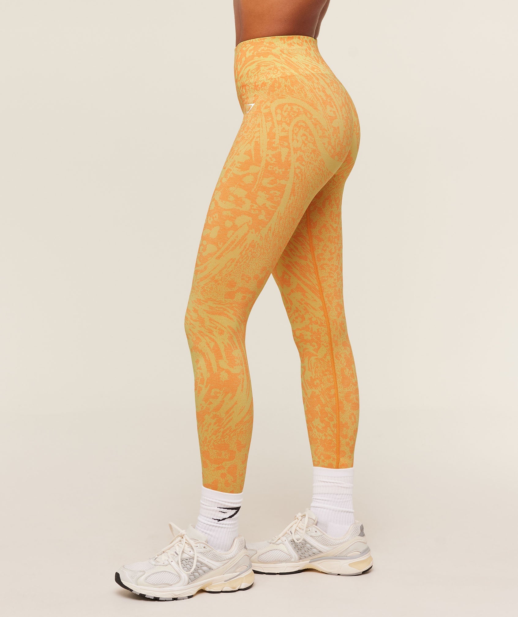 Gymshark Adapt Animal X Whitney Leggings 'Sorbet Yellow Dayglow Peach'