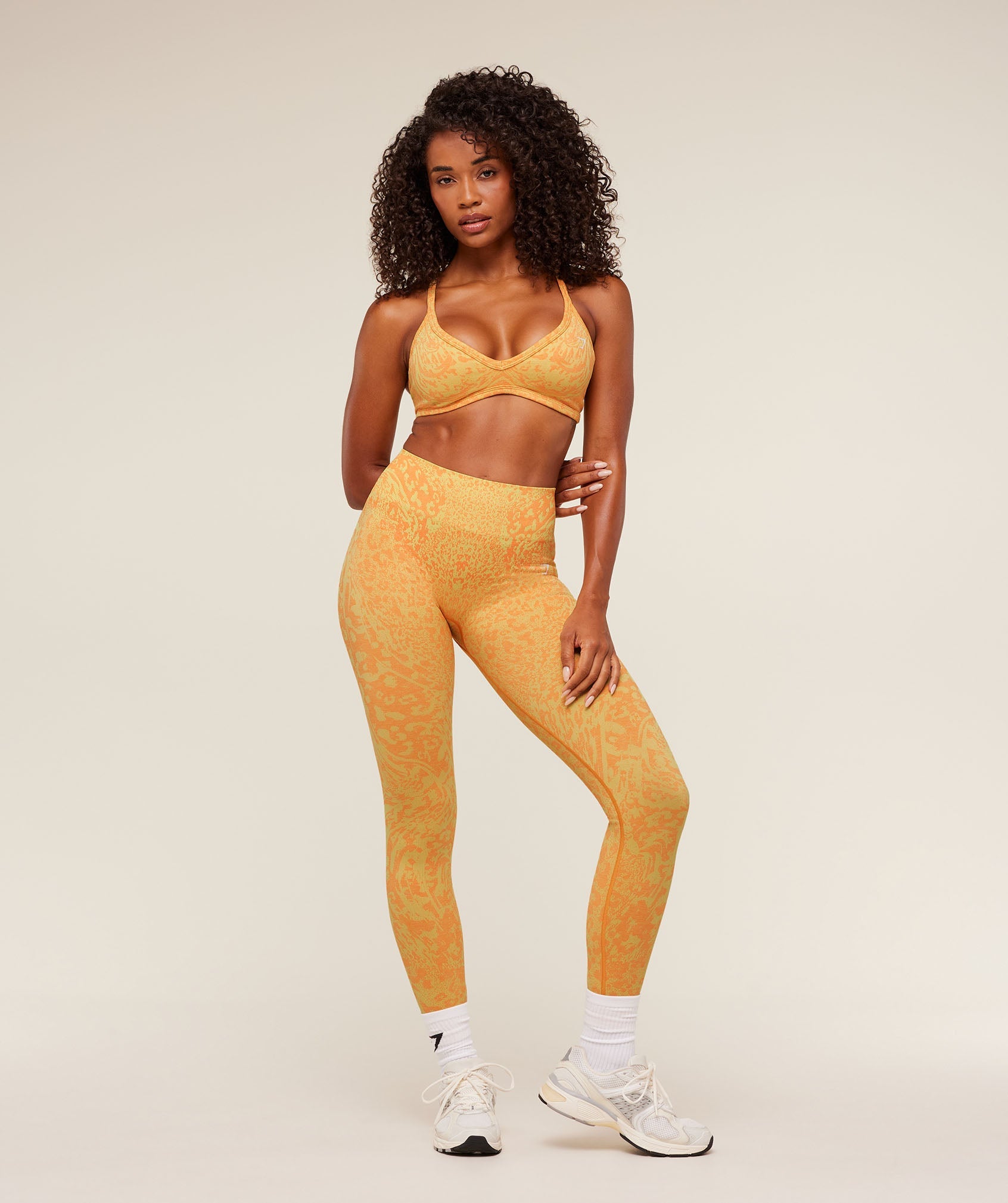 Gymshark Adapt Animal X Whitney Leggings 'Sorbet Yellow Dayglow Peach'
