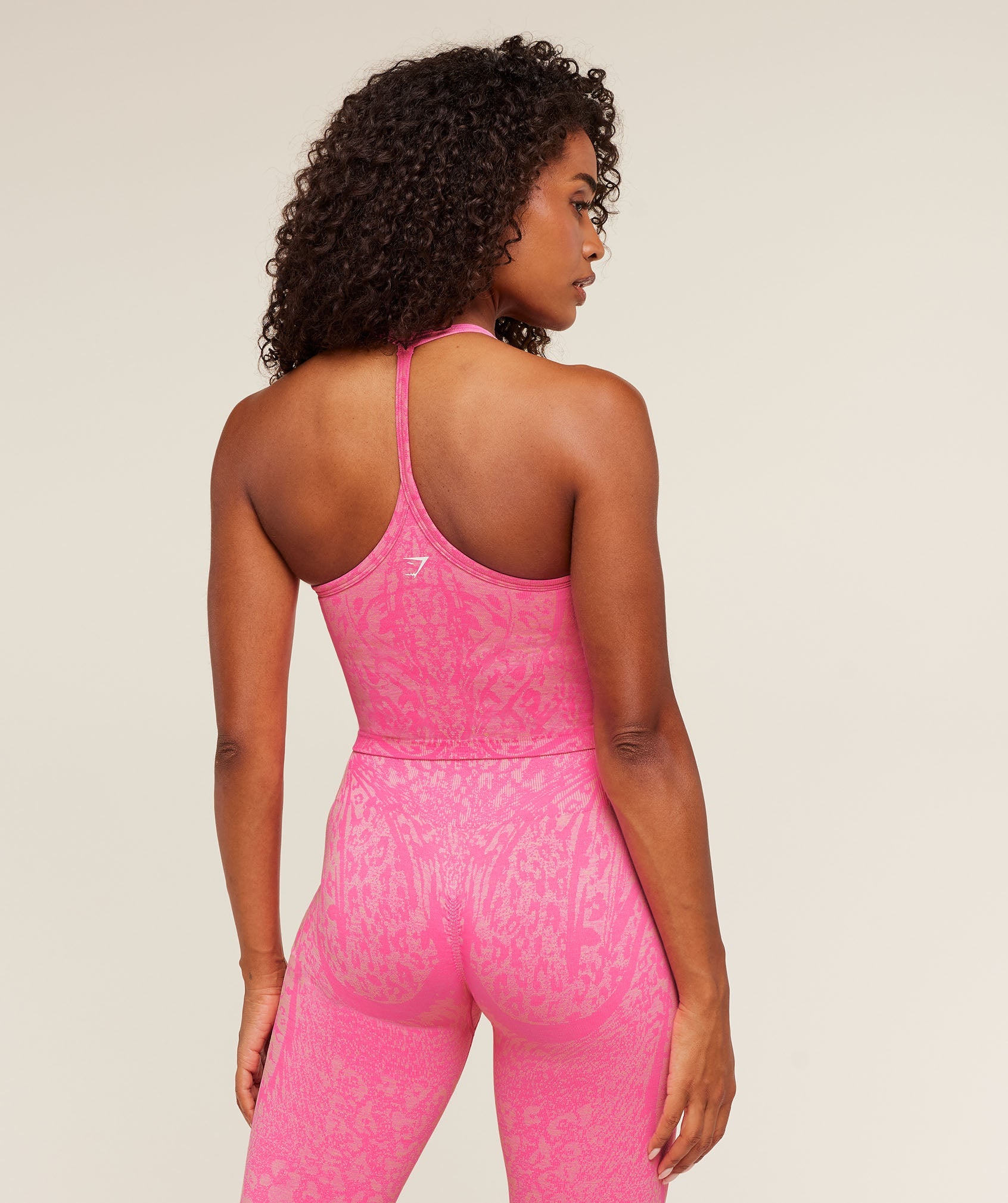 Gymshark Adapt Animal X Whitney Tank Top with Shelf 'Electric Pink Sorbet Yellow'