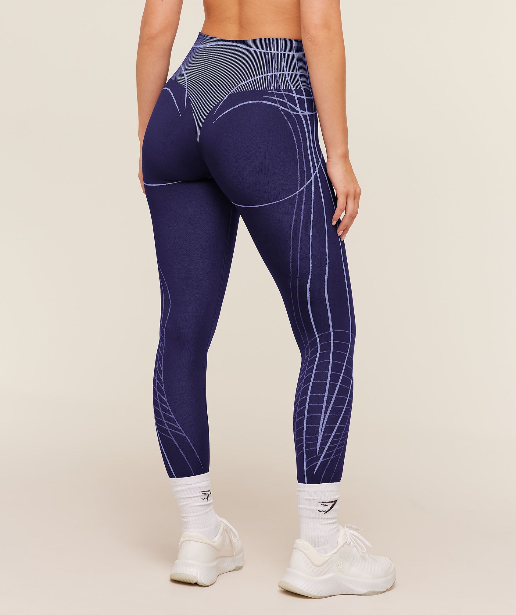 Gymshark Apex Seamless Leggings 'Heavy Blue Active Green'