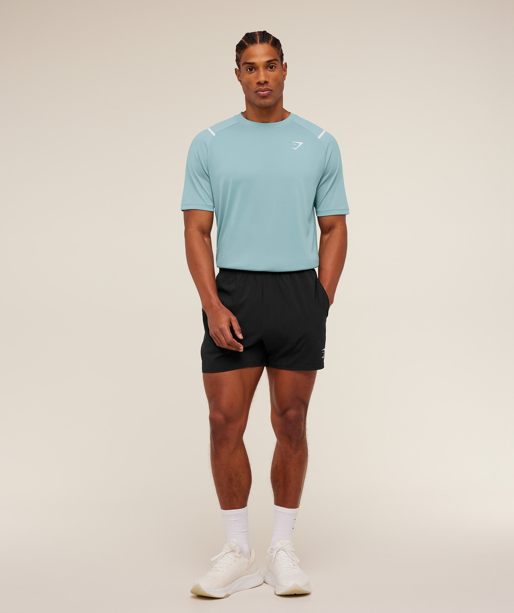 Gymshark Arrival Contrast T-Shirt 'Flow Blue Storm Blue'