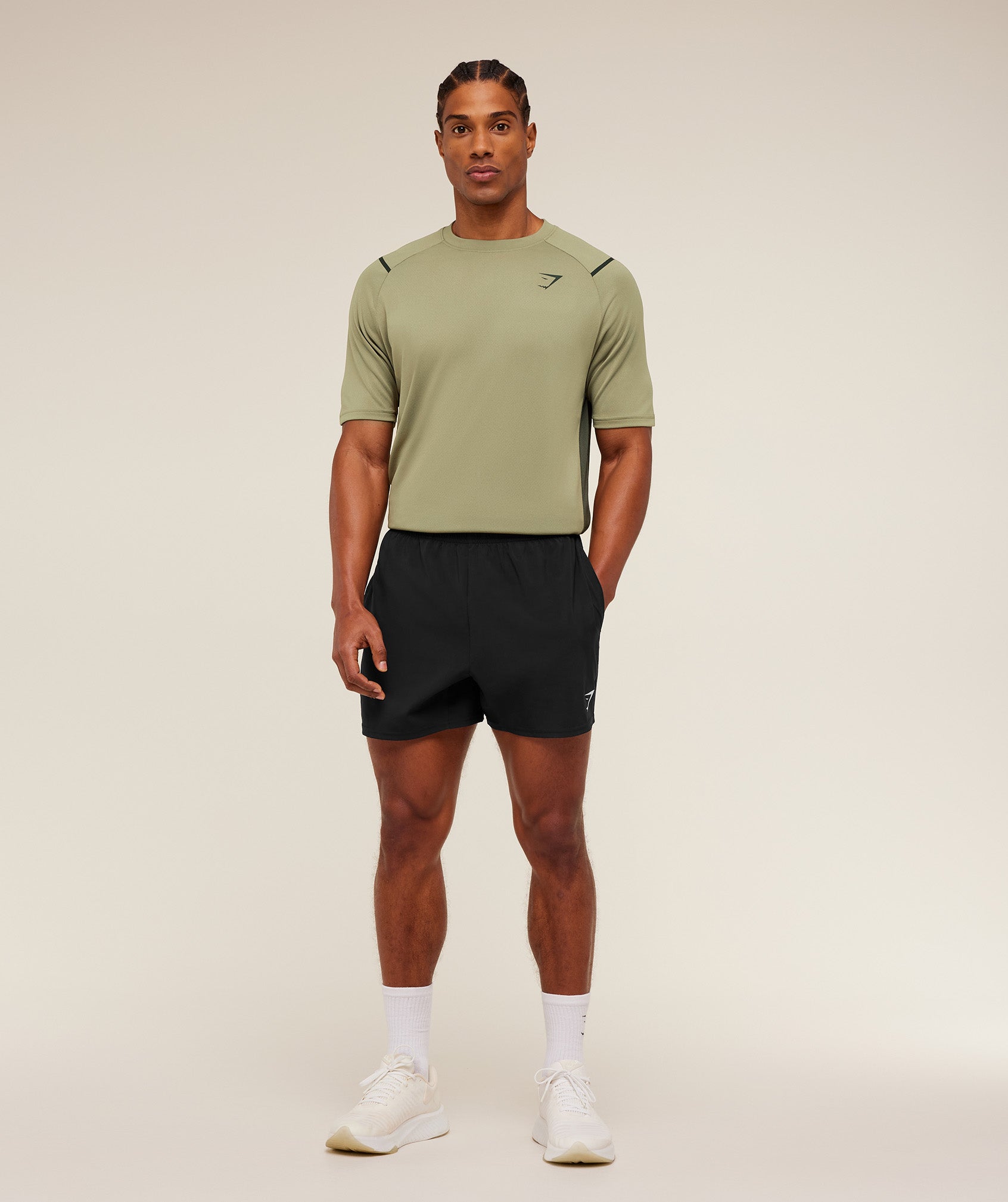 Gymshark Arrival Contrast T-Shirt 'Grounded Green Strength Green'