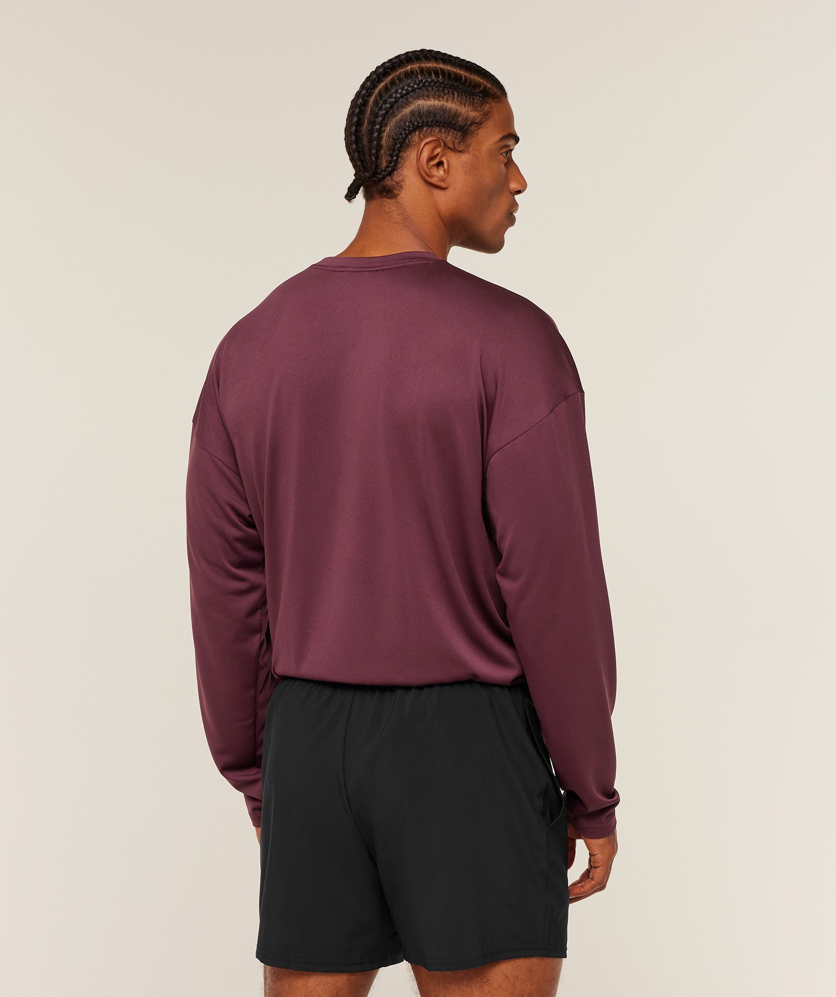Gymshark Arrival Oversized Long Sleeve T-Shirt 'GS Impact Burgundy'