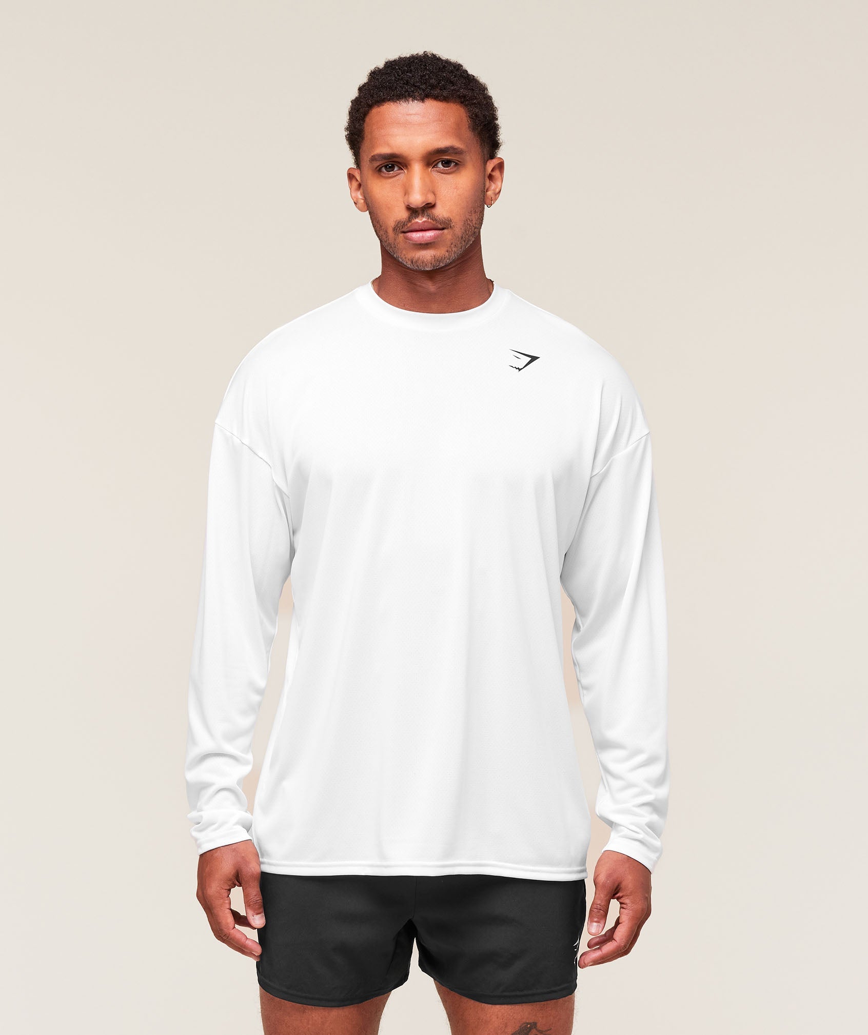 Gymshark Arrival Oversized Long Sleeve T-Shirt 'White'