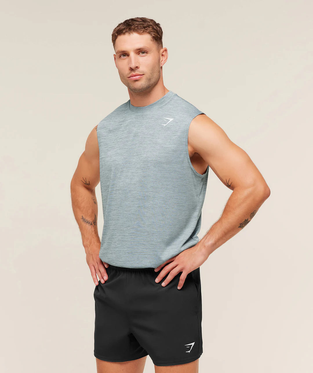 Gymshark Arrival Oversized Tank 'Smoke Blue/Denim Grey'