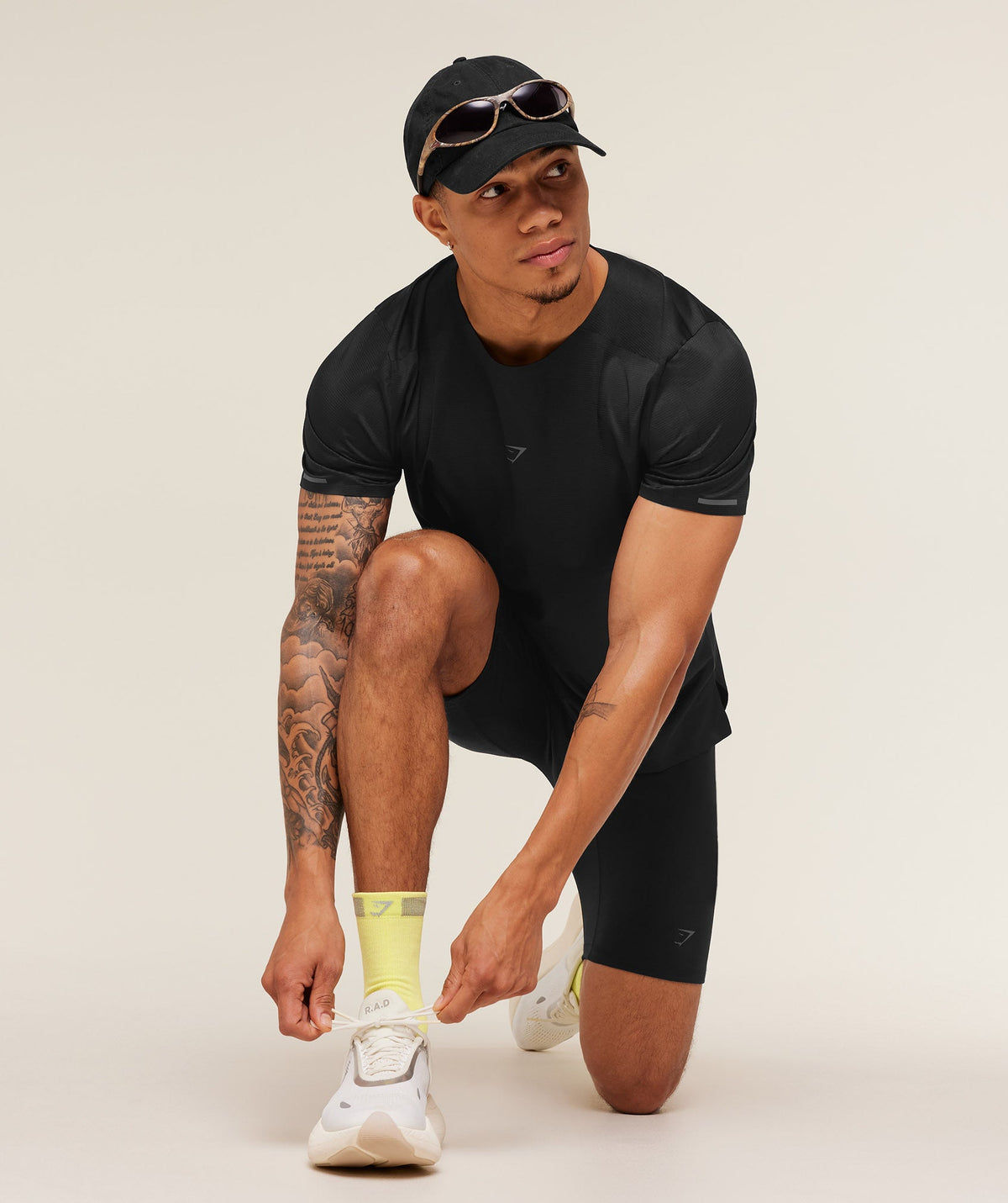 Gymshark Running Elite Crew Sock Single 'Sorbet Yellow'