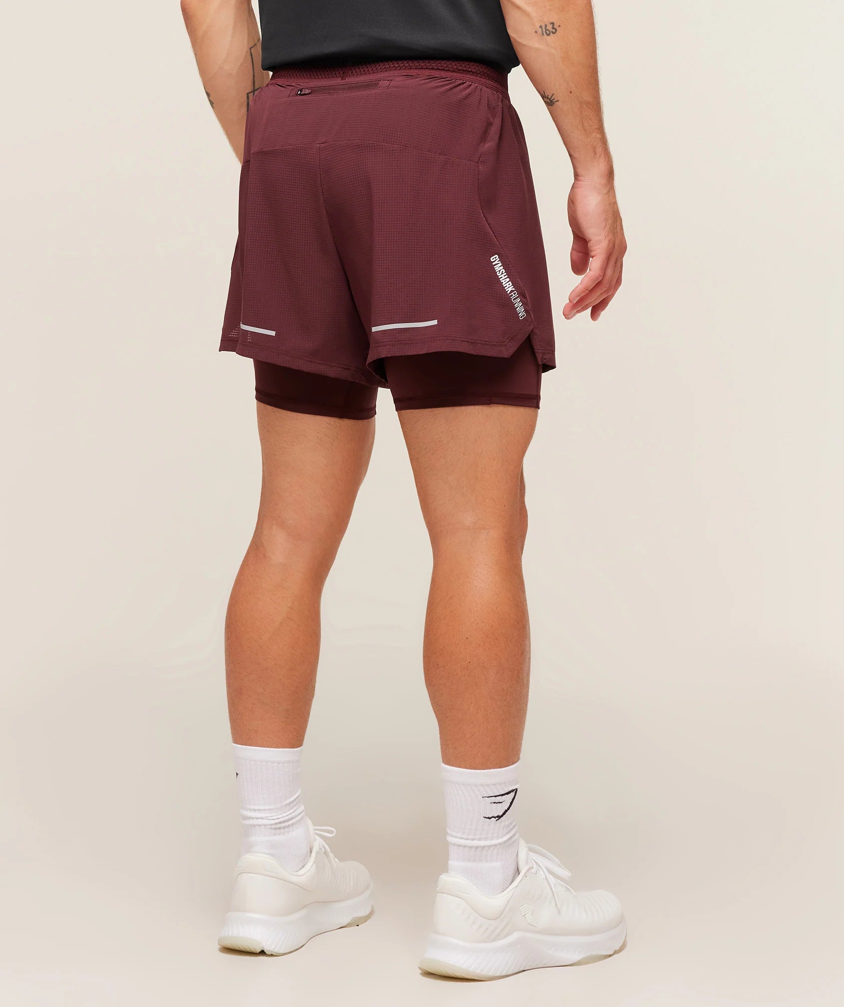 Gymshark Running 4" 2in1 Shorts 'Rich Maroon'
