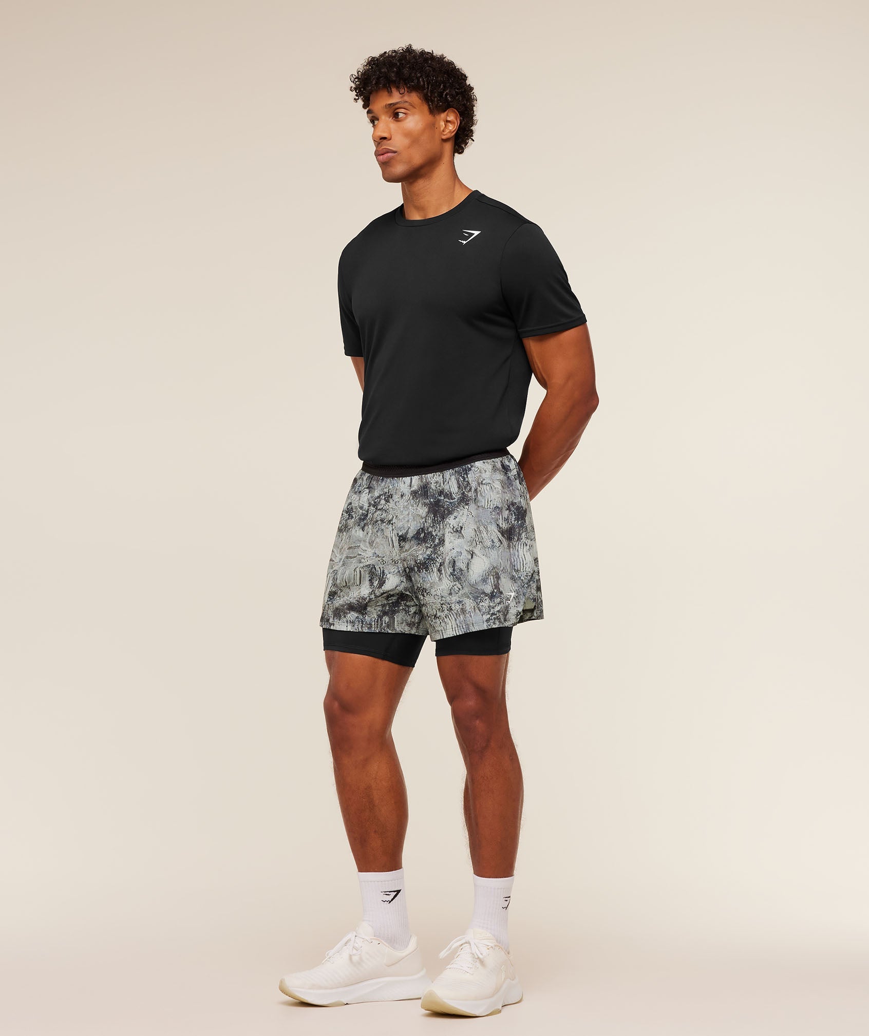 Gymshark Running 4" 2in1 Shorts 'Dark Grey Black'