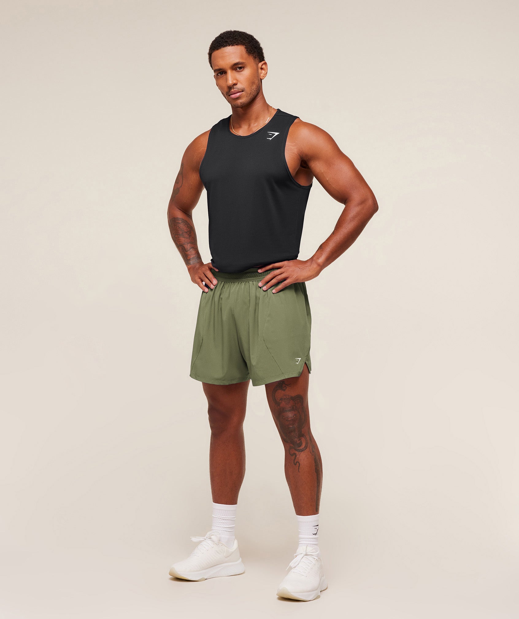 Gymshark Running 5" Shorts 'GS Grounded Green'