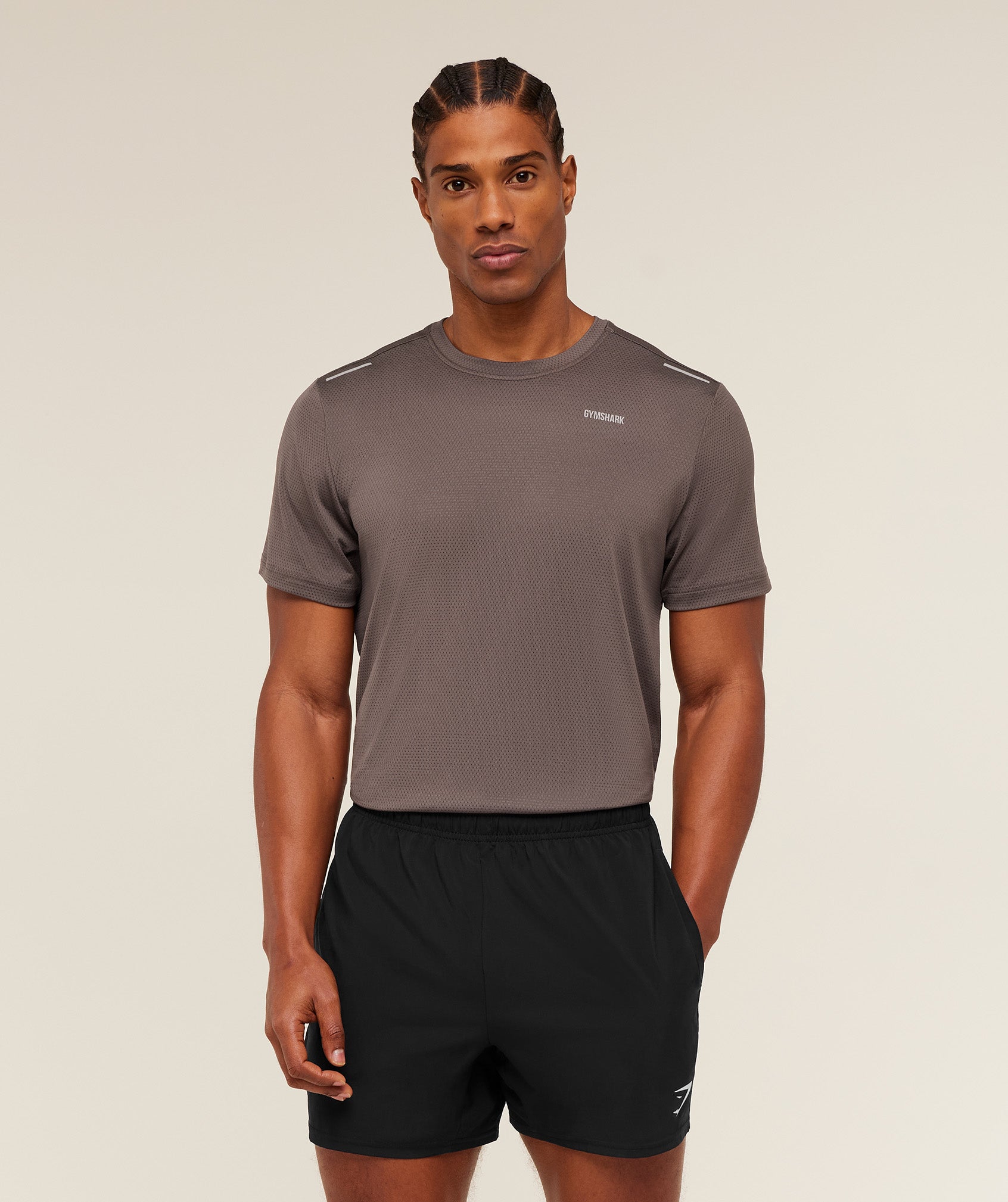 Gymshark Built For More T-Shirt 'Cool Brown'