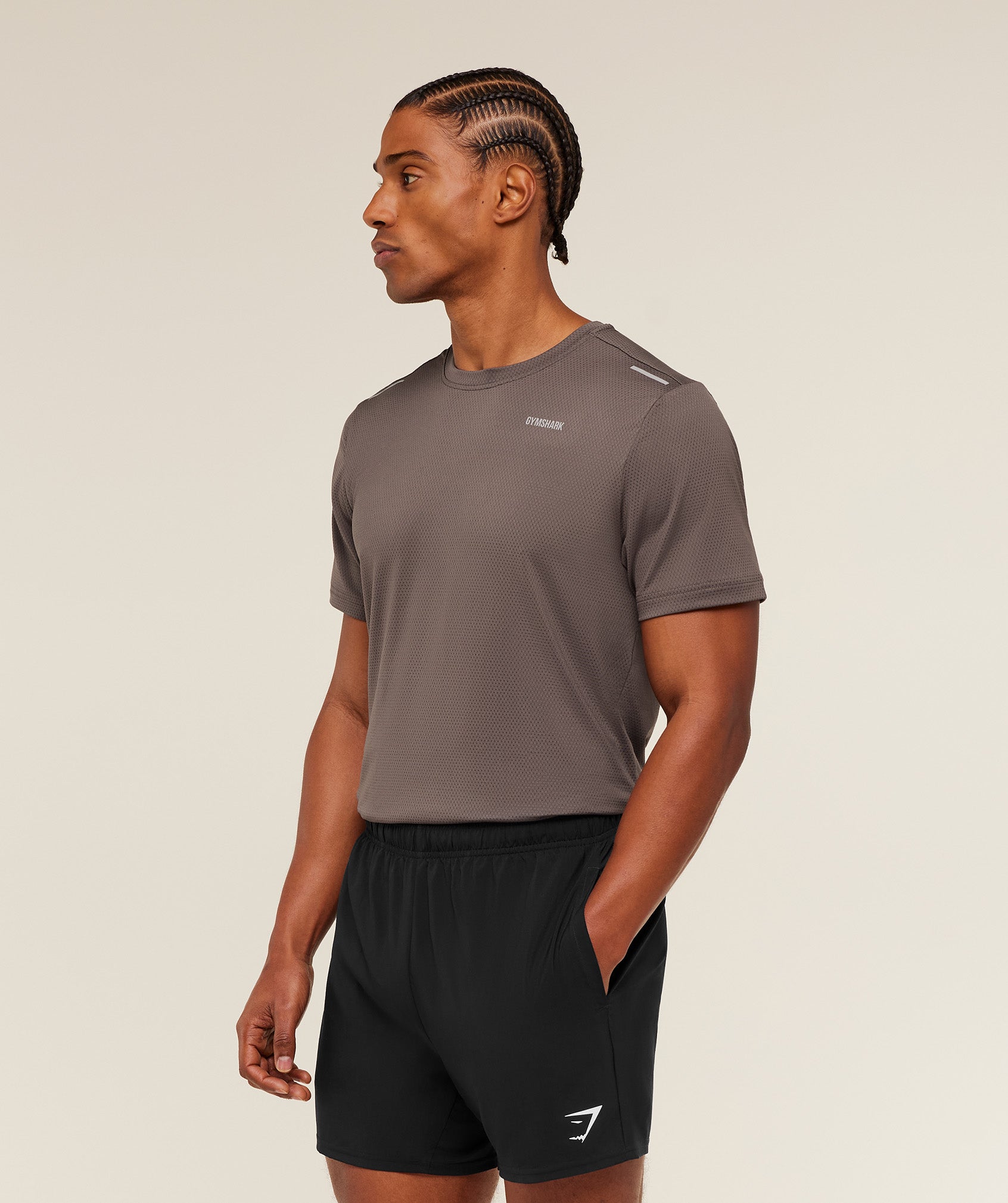 Gymshark Built For More T-Shirt 'Cool Brown'
